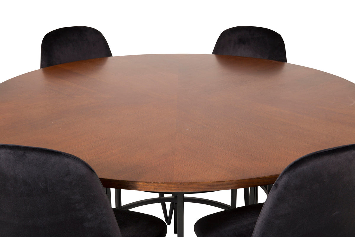 Esszimmerset Copenhagen + Polar ⌀140cm/6St. in Schwarz präsentiert im Onlineshop von KAQTU Design AG. Esszimmerset ist von Venture Home