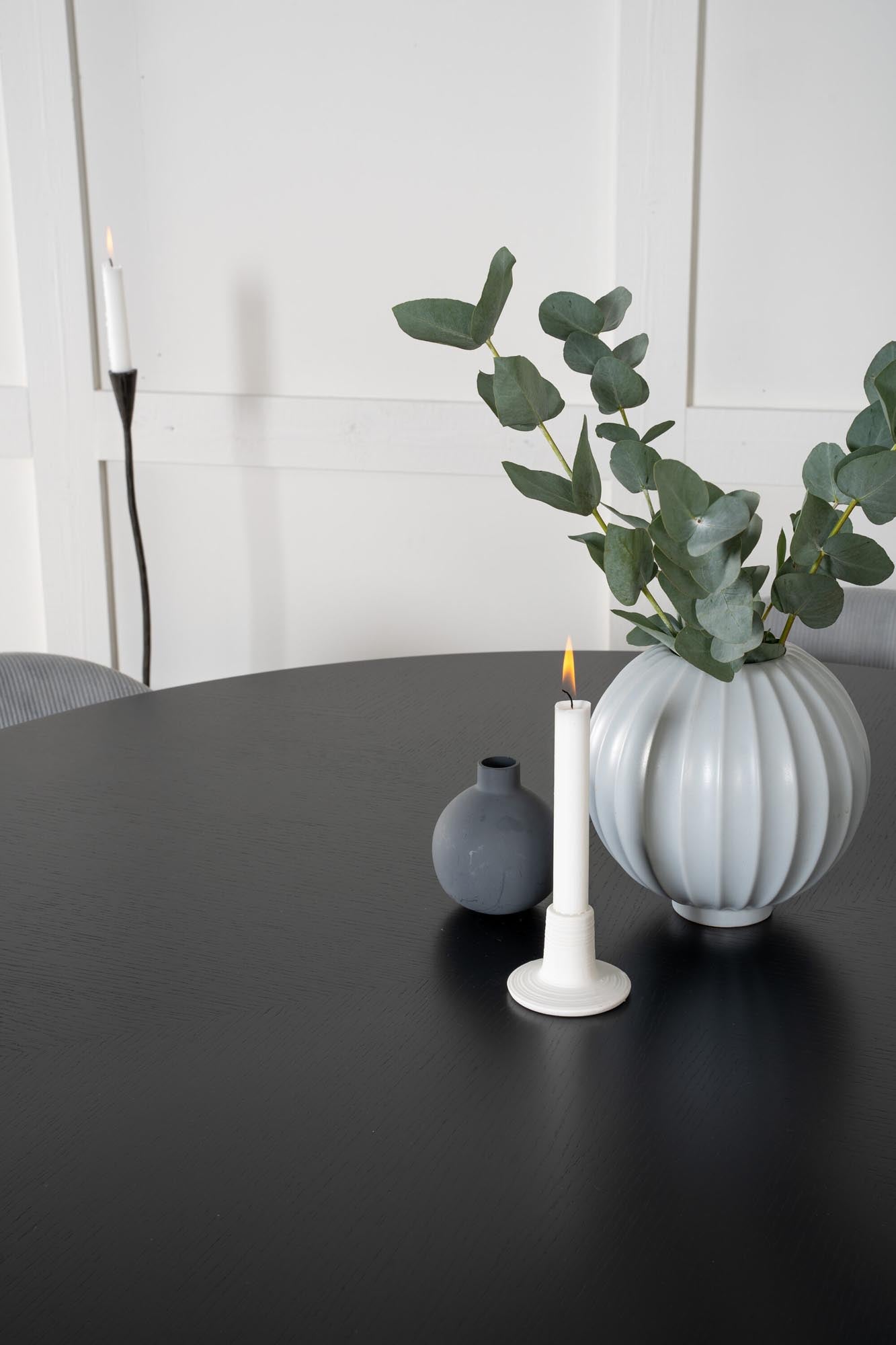 Esszimmerset Copenhagen + Velvet ⌀140cm/6St. in Schwarz / Grau präsentiert im Onlineshop von KAQTU Design AG. Esszimmerset ist von Venture Home