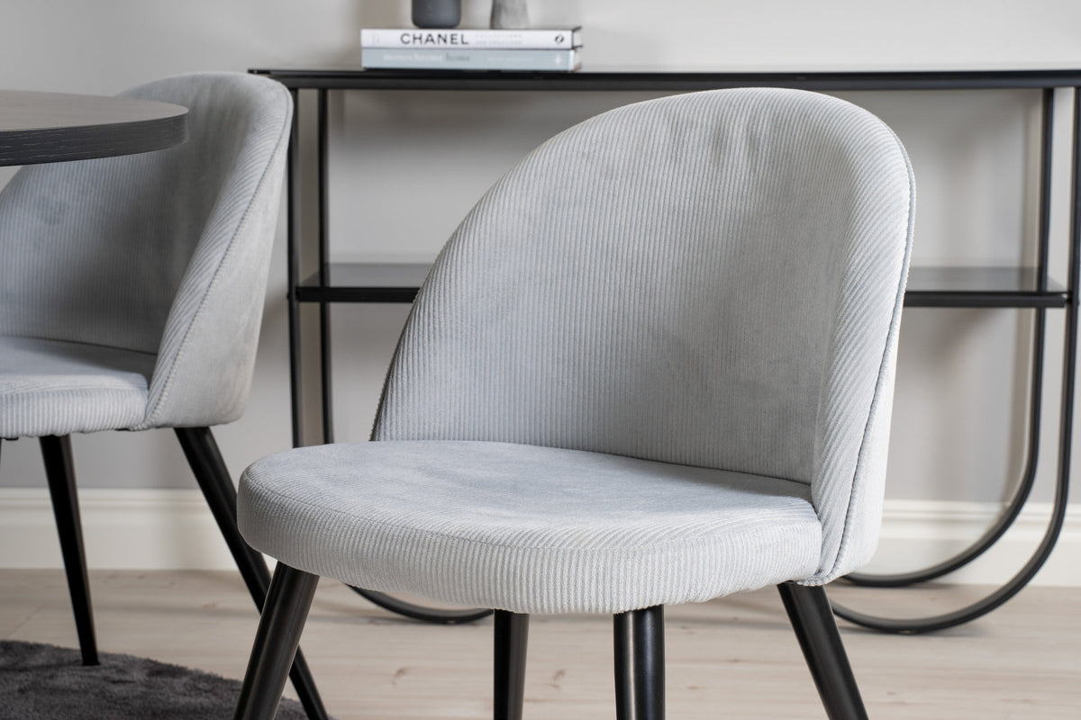 Esszimmerset Copenhagen + Velvet ⌀140cm/6St. in Schwarz / Grau präsentiert im Onlineshop von KAQTU Design AG. Esszimmerset ist von Venture Home