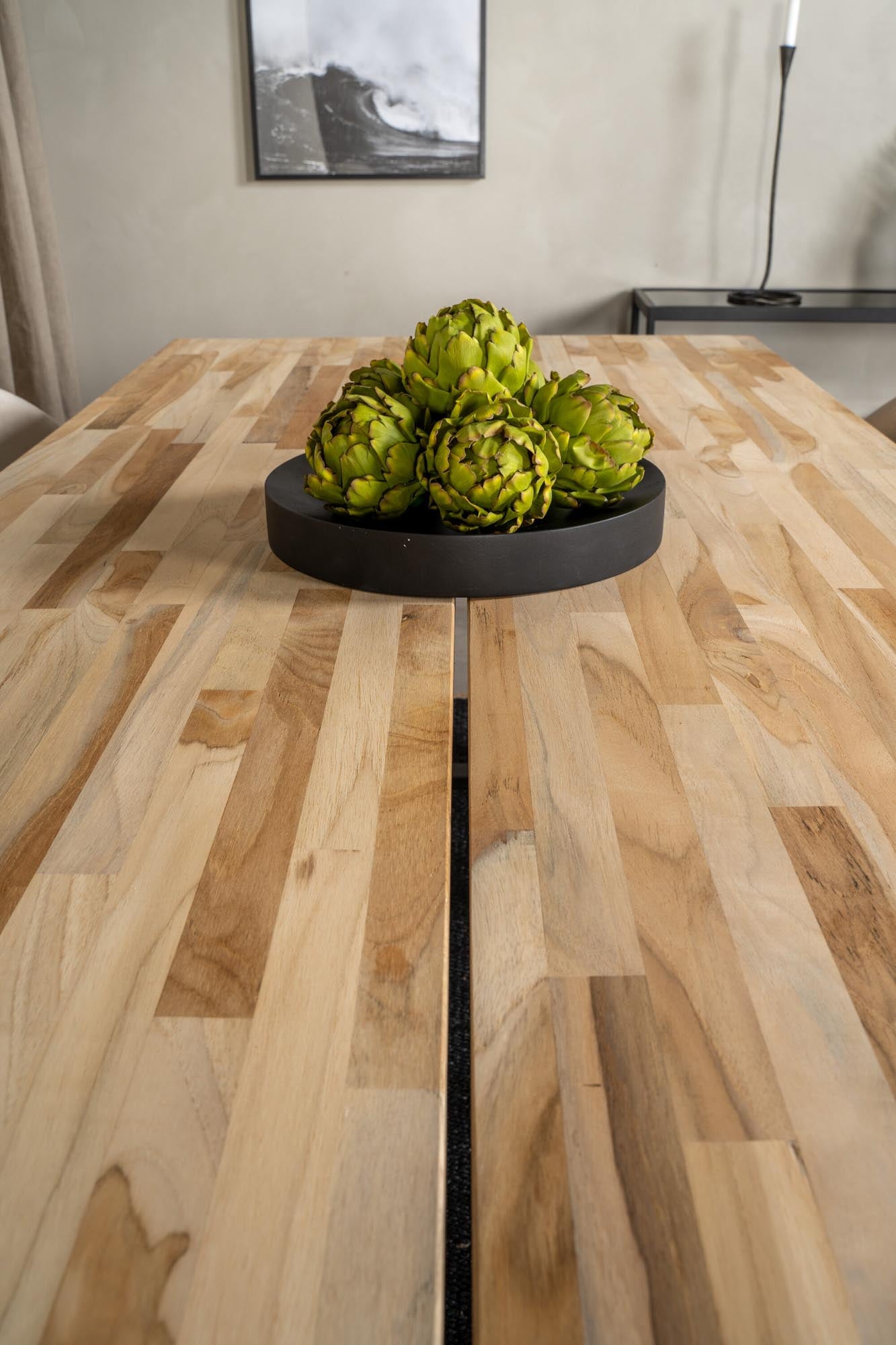 Cirebon Esszimmerset + Velvet 200cm/6St. in Beige, Schwarz präsentiert im Onlineshop von KAQTU Design AG. Esszimmerset ist von Venture Home