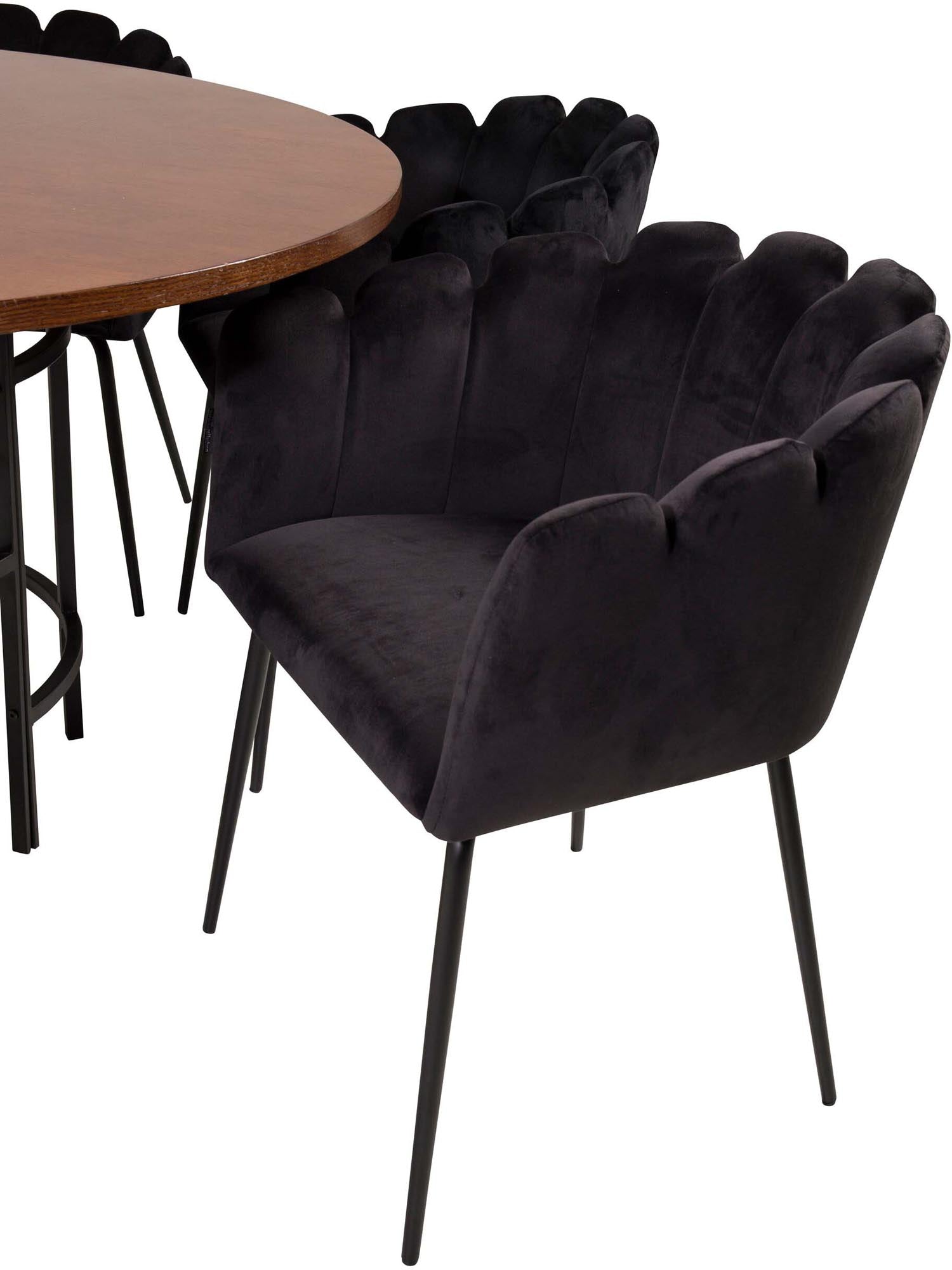 Esszimmerset Copenhagen + Limhamn ⌀140cm/6St. in Braun / Schwarz präsentiert im Onlineshop von KAQTU Design AG. Esszimmerset ist von Venture Home