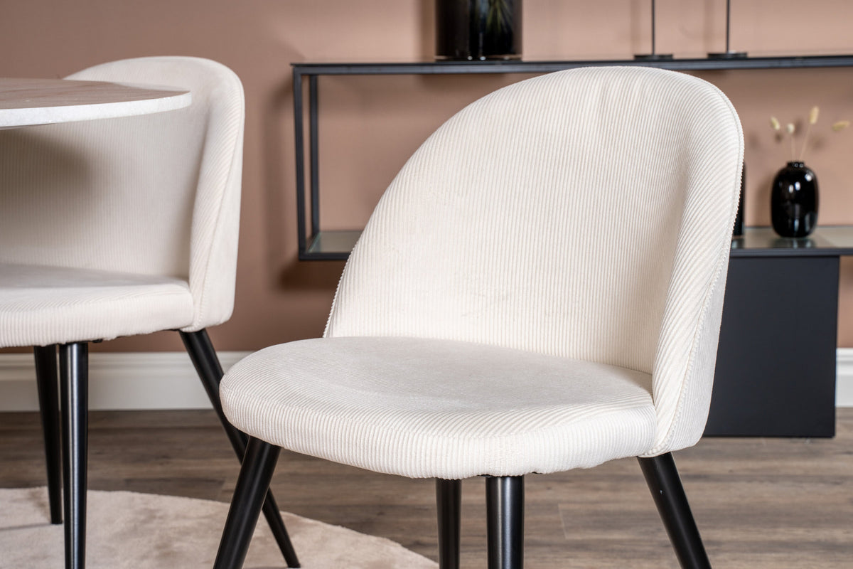 Estelle Esszimmerset + Velvet ⌀106cm in Schwarz-Weiss präsentiert im Onlineshop von KAQTU Design AG. Esszimmerset ist von Venture Home