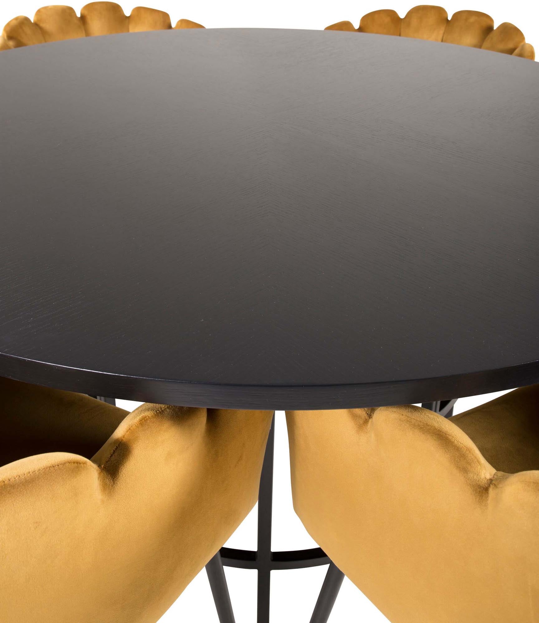 Esszimmerset Copenhagen + Limhamn ⌀140cm/6St. in Schwarz / Gelb präsentiert im Onlineshop von KAQTU Design AG. Esszimmerset ist von Venture Home