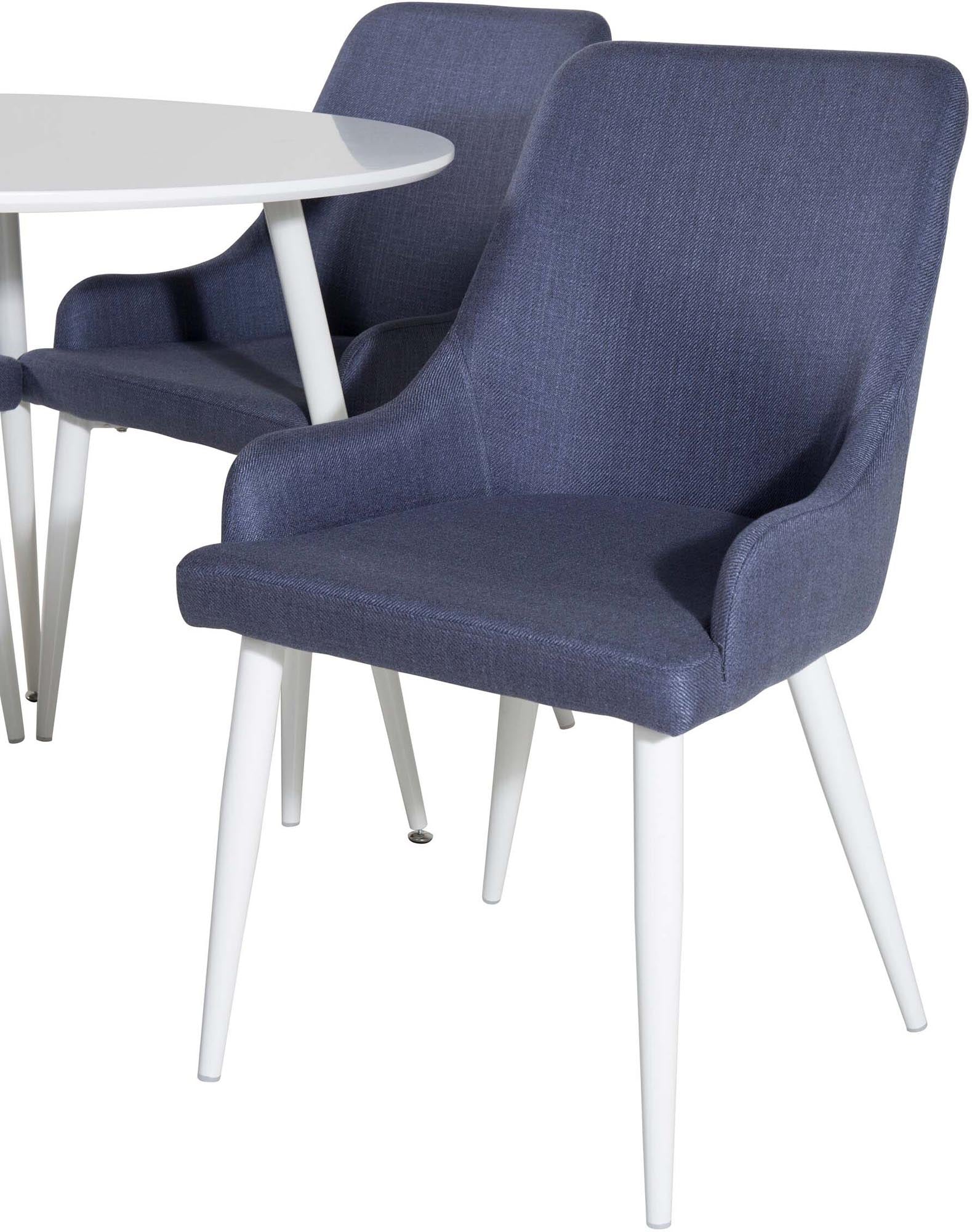 Plaza Esszimmerset ⌀100cm/4St. in Blau / Weiss präsentiert im Onlineshop von KAQTU Design AG. Esszimmerset ist von Venture Home