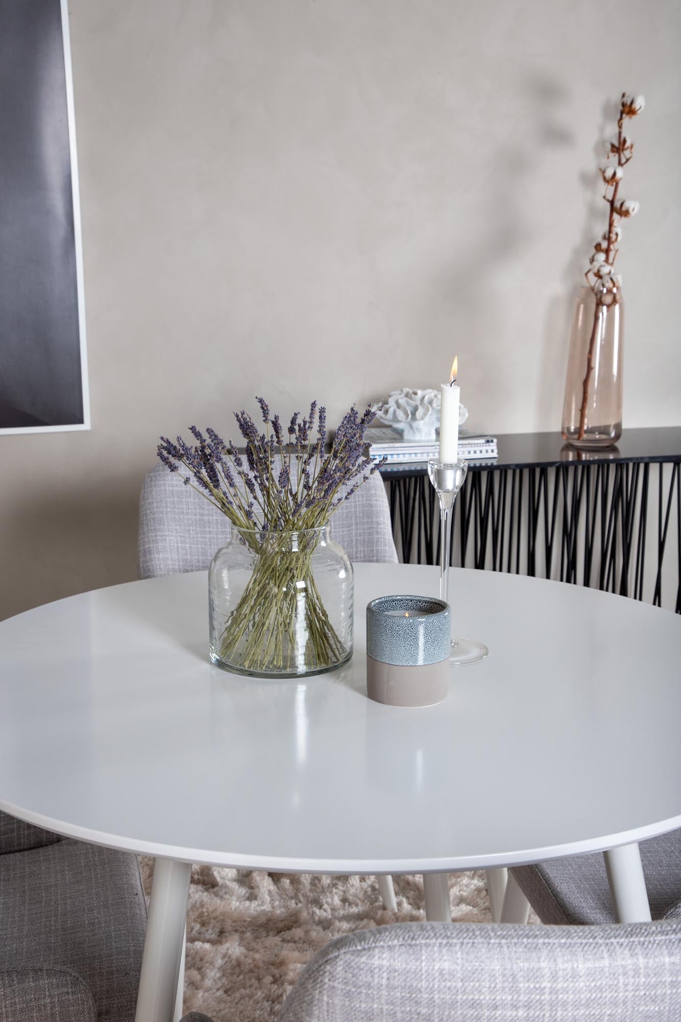 Plaza Esszimmerset ⌀100cm/4St. in Grau / Weiss präsentiert im Onlineshop von KAQTU Design AG. Esszimmerset ist von Venture Home