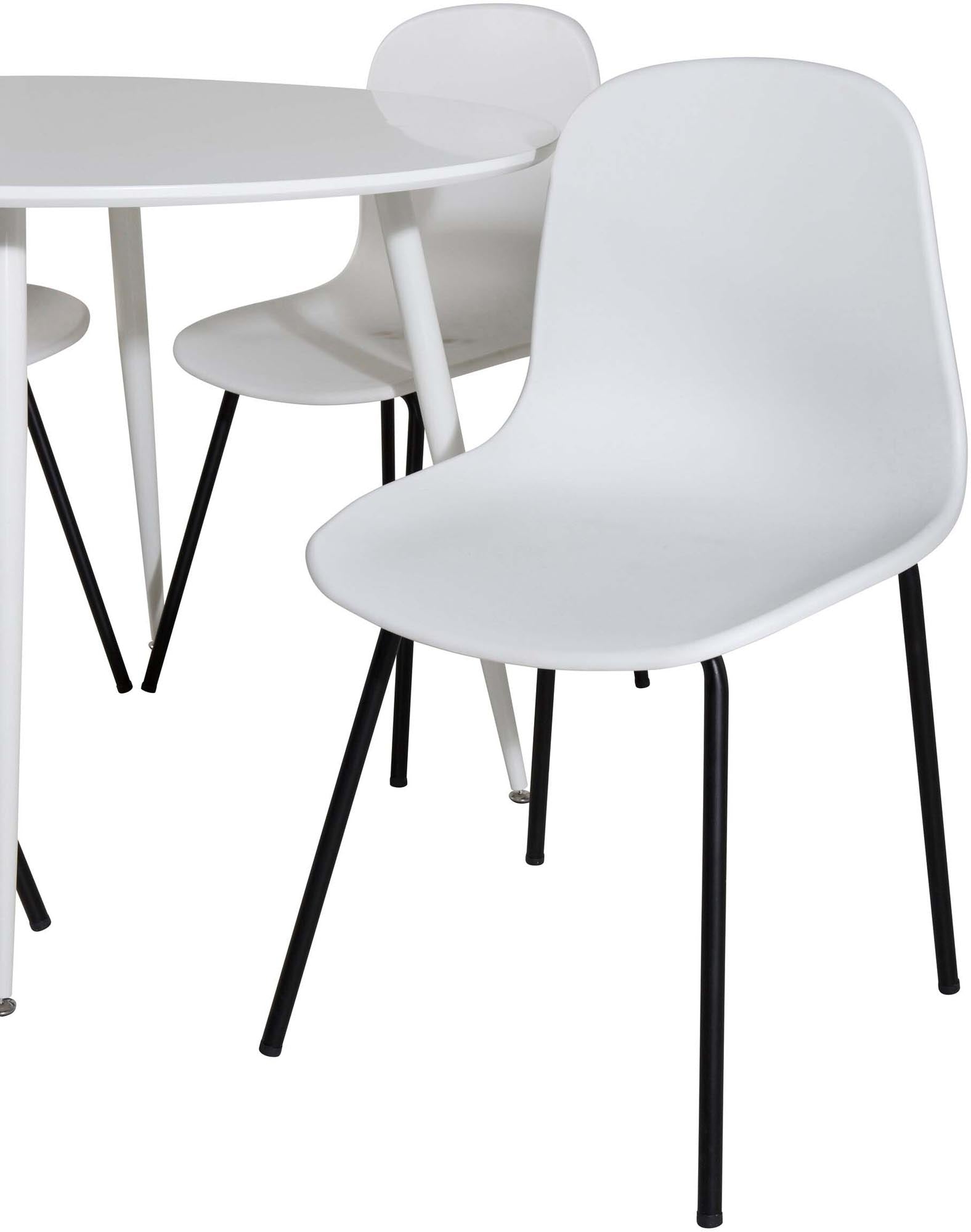 Plaza Esszimmerset + Arctic ⌀100cm/4St. in Schwarz-Weiss präsentiert im Onlineshop von KAQTU Design AG. Esszimmerset ist von Venture Home