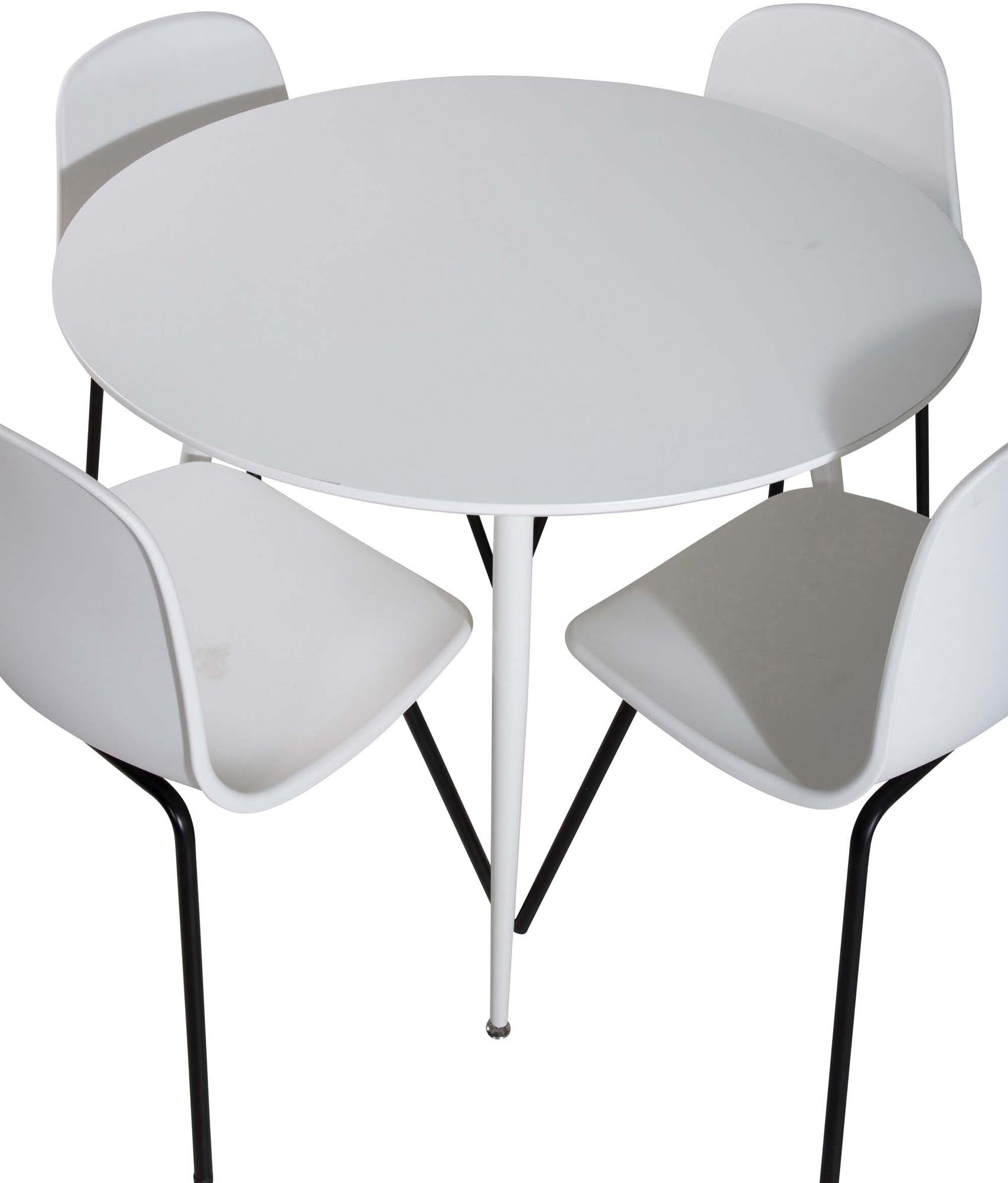 Plaza Esszimmerset + Arctic ⌀100cm/4St. in Schwarz-Weiss präsentiert im Onlineshop von KAQTU Design AG. Esszimmerset ist von Venture Home