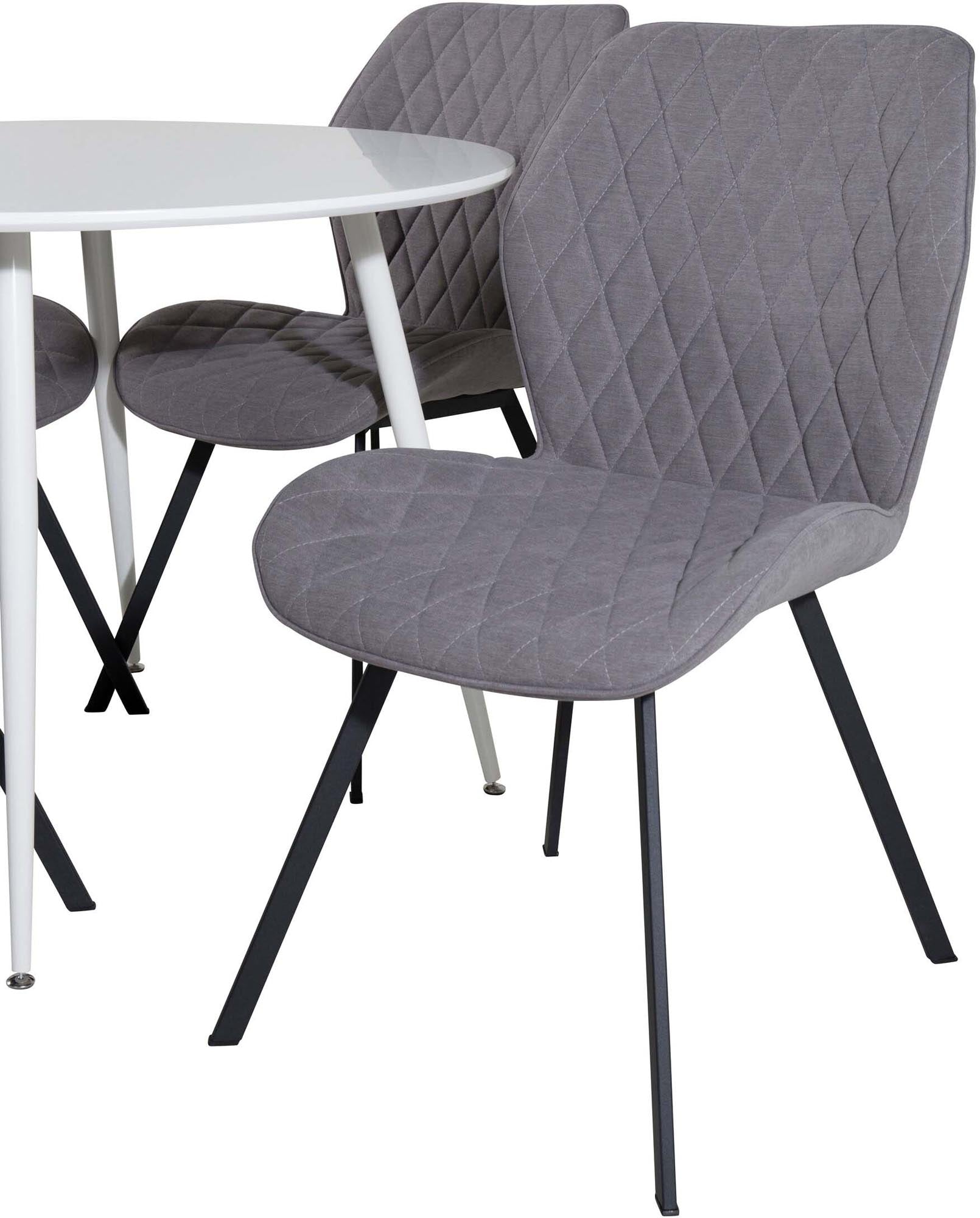 Plaza Esszimmerset + Gemma ⌀100cm/4St. in Weiss / Grau / Schwarz  präsentiert im Onlineshop von KAQTU Design AG. Esszimmerset ist von Venture Home