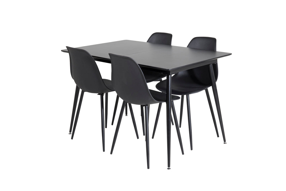 Silar Esszimmerset ausziehbar + Polar 120cm/4St. in Schwarz präsentiert im Onlineshop von KAQTU Design AG. Esszimmerset ist von Venture Home