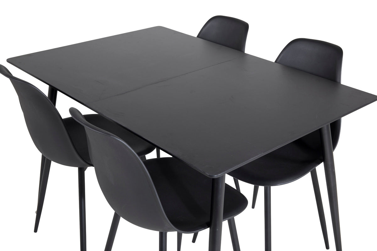 Silar Esszimmerset ausziehbar + Polar 120cm/4St. in Schwarz präsentiert im Onlineshop von KAQTU Design AG. Esszimmerset ist von Venture Home