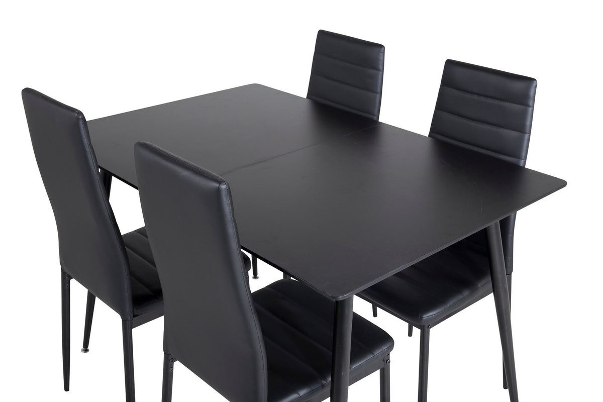 Silar Esszimmerset ausziehbar + Slim 120cm/4St. in Schwarz präsentiert im Onlineshop von KAQTU Design AG. Esszimmerset ist von Venture Home
