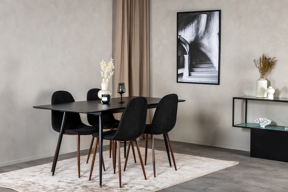 Silar Esszimmerset ausziehbar + Polar 120cm/4St. in Schwarz / Braun präsentiert im Onlineshop von KAQTU Design AG. Esszimmerset ist von Venture Home