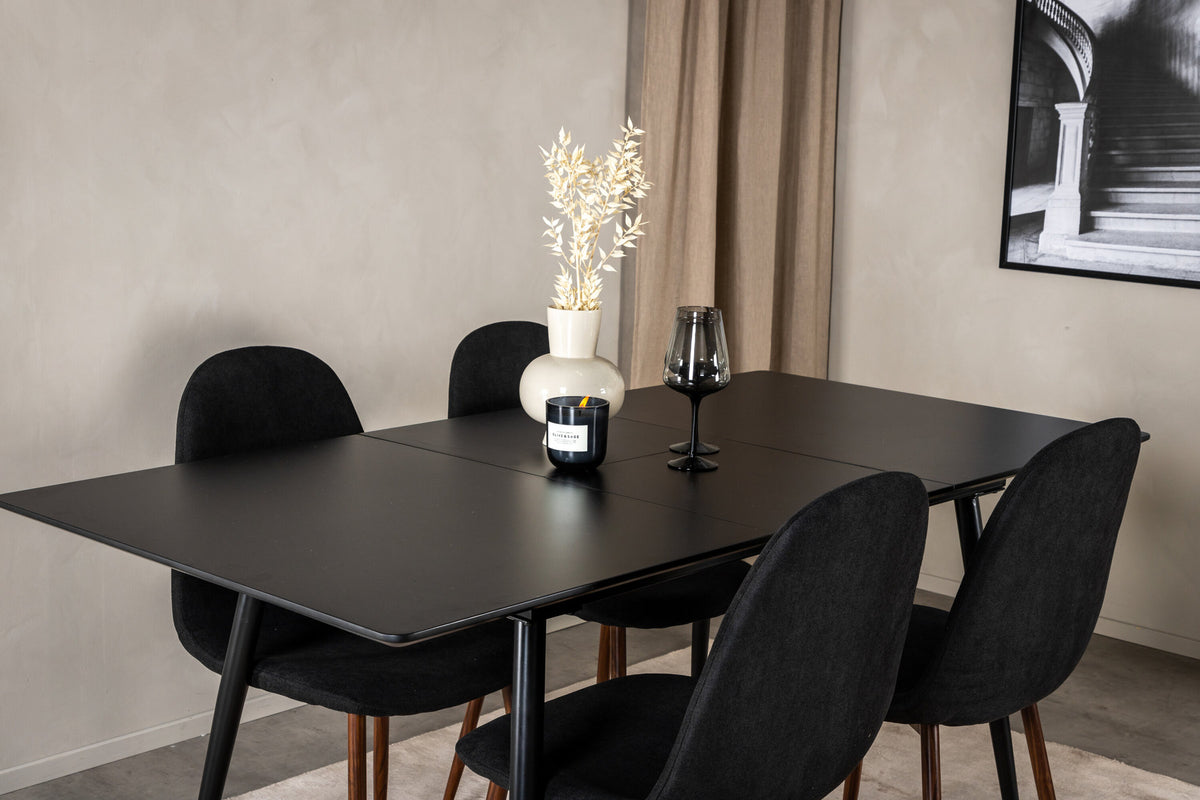 Silar Esszimmerset ausziehbar + Polar 120cm/4St. in Schwarz / Braun präsentiert im Onlineshop von KAQTU Design AG. Esszimmerset ist von Venture Home
