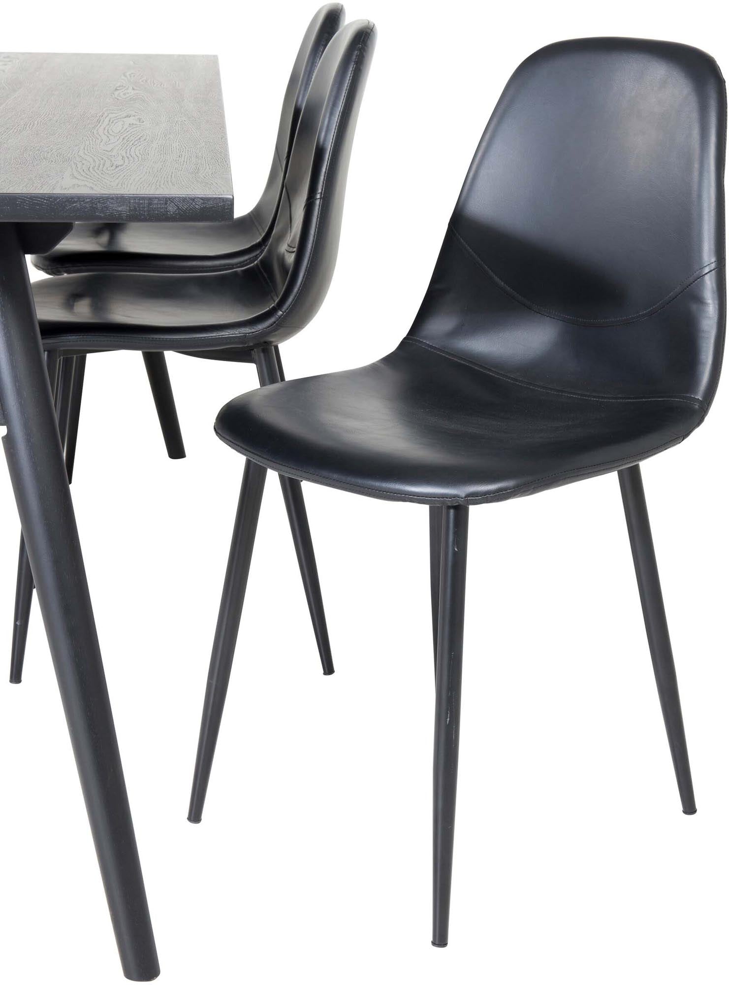 Sleek Esszimmerset ausziehbar + Polar 195cm/6St. in Schwarz präsentiert im Onlineshop von KAQTU Design AG. Esszimmerset ist von Venture Home