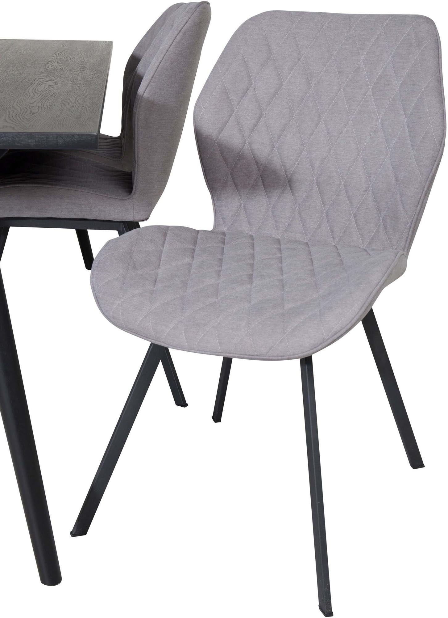 Sleek Esszimmerset ausziehbar + Gemma 195cm/6St. in Schwarzgrau präsentiert im Onlineshop von KAQTU Design AG. Esszimmerset ist von Venture Home
