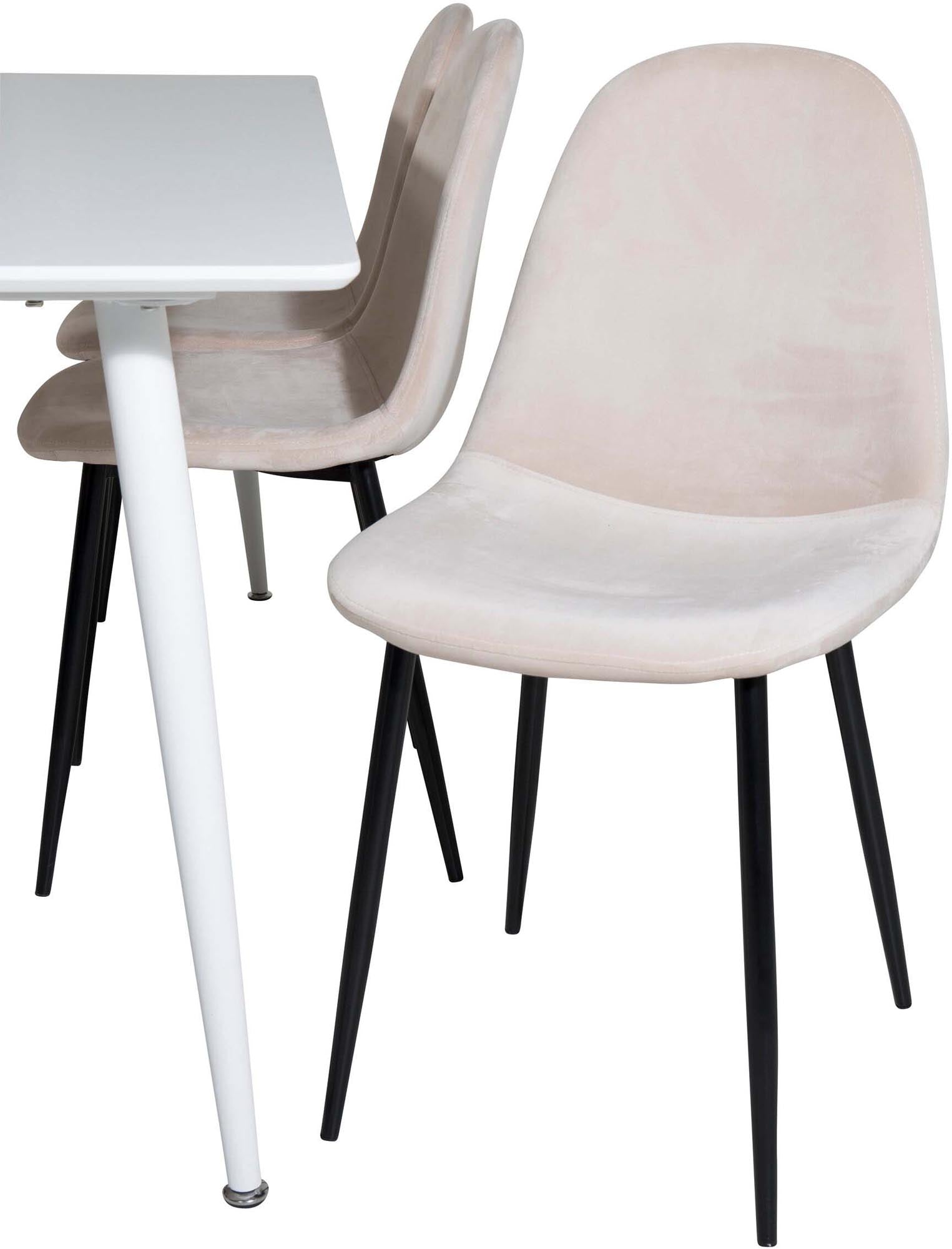 Polar Esszimmerset + Polar 180cm/6St. in Beige, Schwarz präsentiert im Onlineshop von KAQTU Design AG. Esszimmerset ist von Venture Home