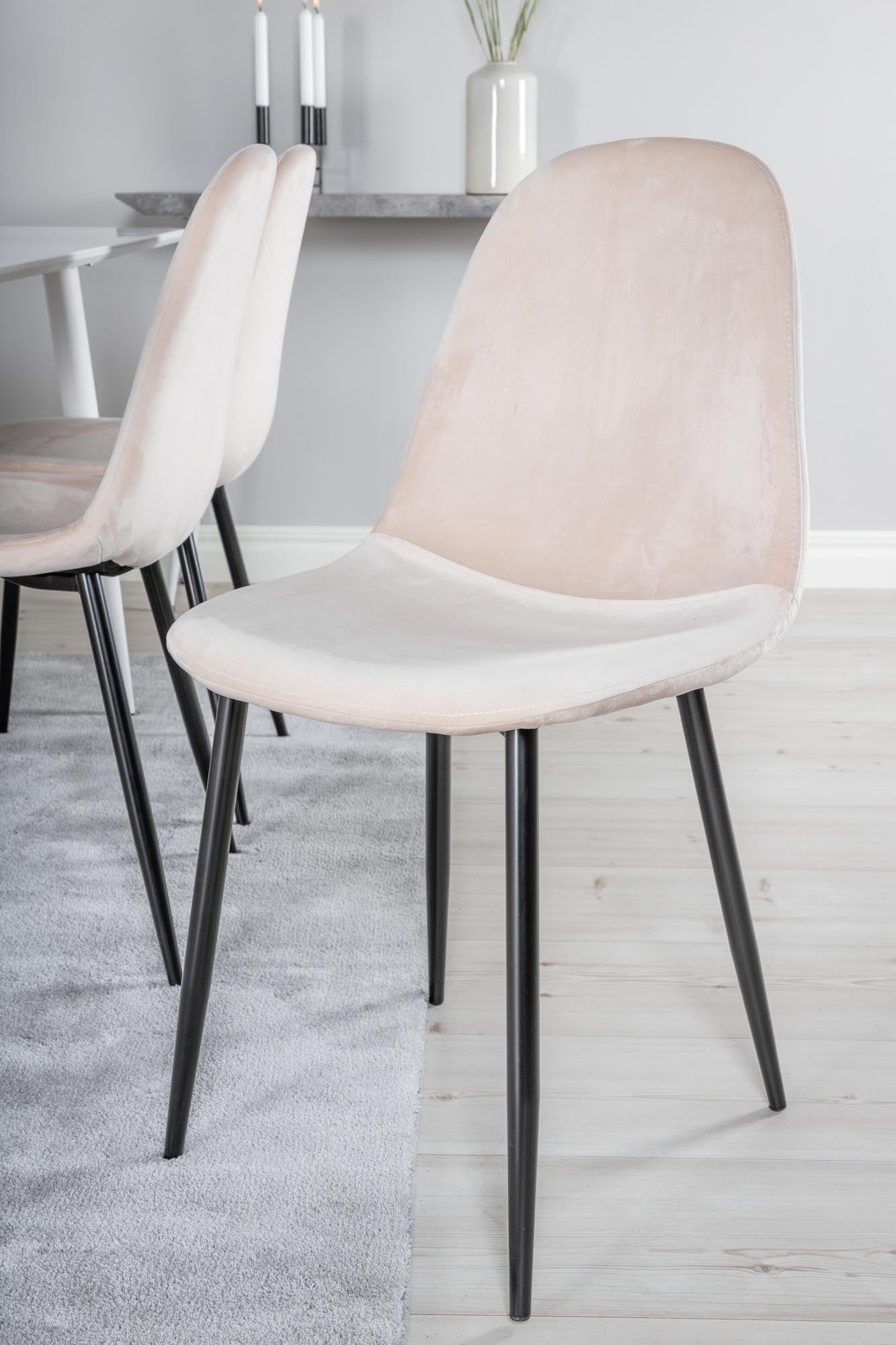 Polar Esszimmerset + Polar 180cm/6St. in Beige, Schwarz präsentiert im Onlineshop von KAQTU Design AG. Esszimmerset ist von Venture Home