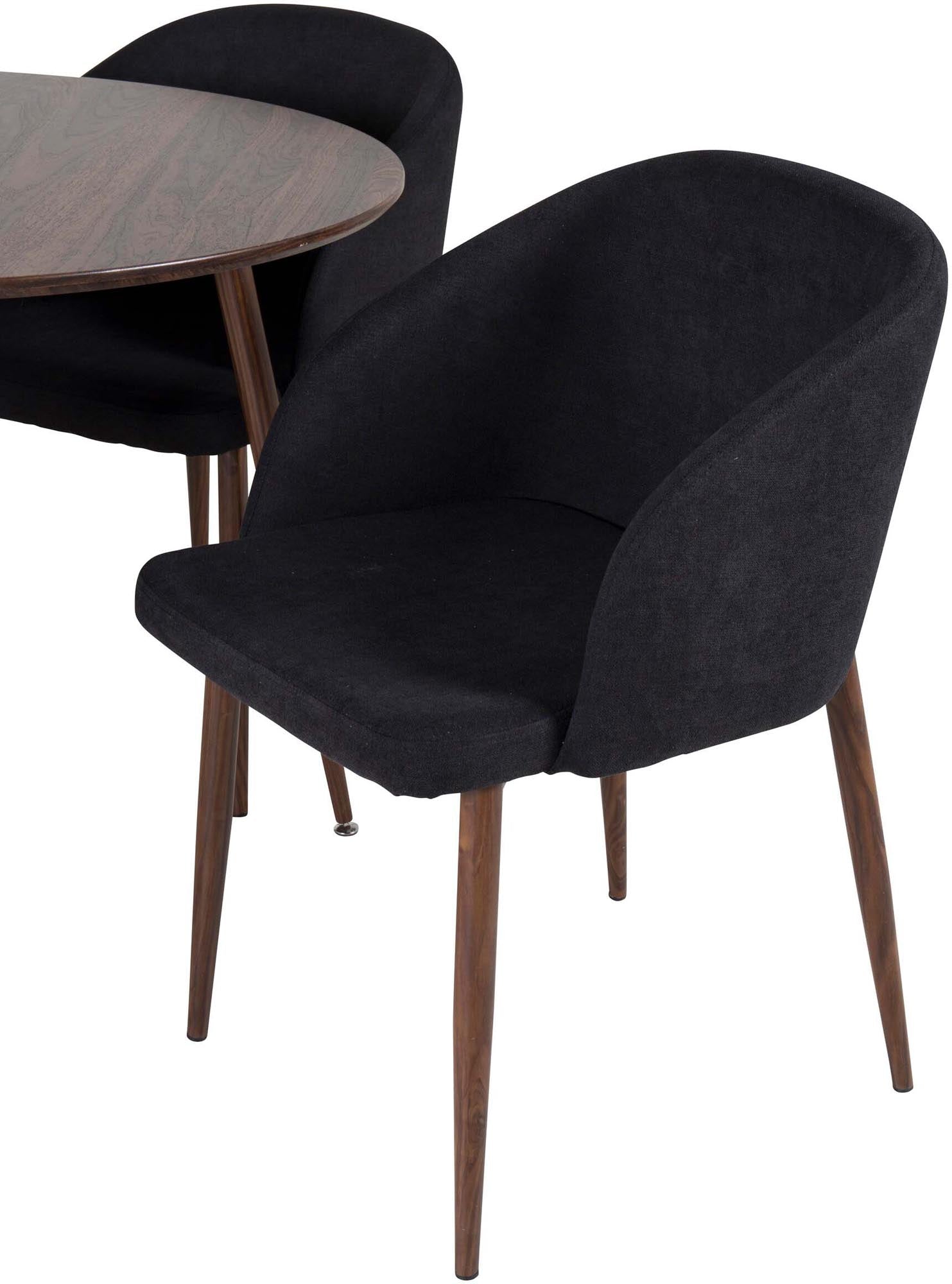 Plaza Esszimmerset + Arch ⌀100cm/4St. in Schwarz, Natur präsentiert im Onlineshop von KAQTU Design AG. Esszimmerset ist von Venture Home