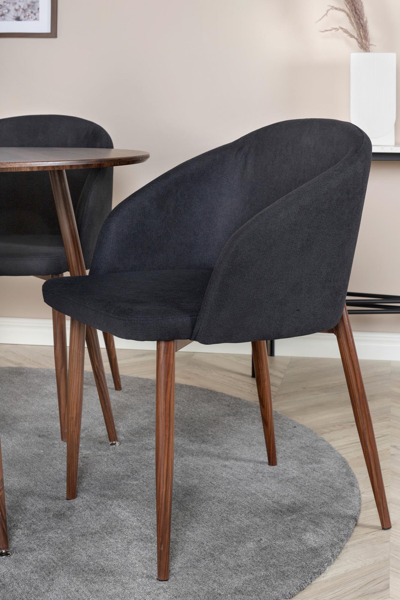 Plaza Esszimmerset + Arch ⌀100cm/4St. in Schwarz, Natur präsentiert im Onlineshop von KAQTU Design AG. Esszimmerset ist von Venture Home