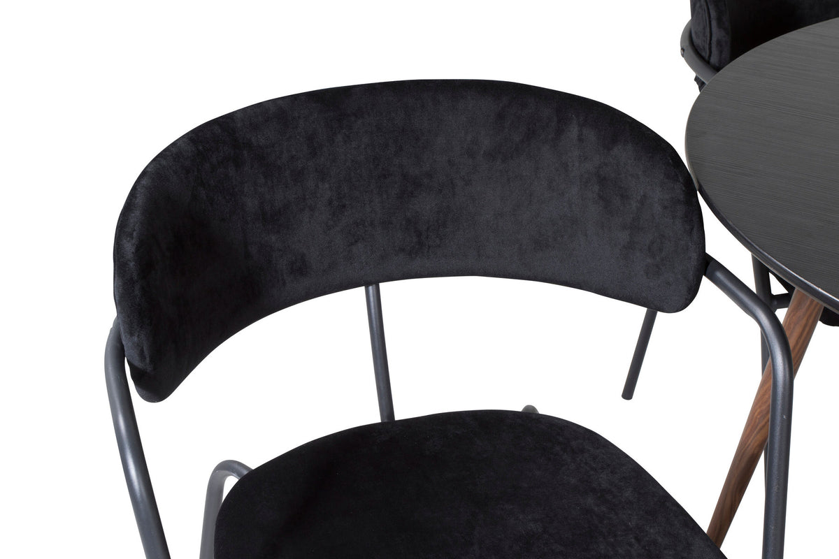 Plaza Esszimmerset + Arrow ⌀100cm/4St. in Schwarz präsentiert im Onlineshop von KAQTU Design AG. Esszimmerset ist von Venture Home