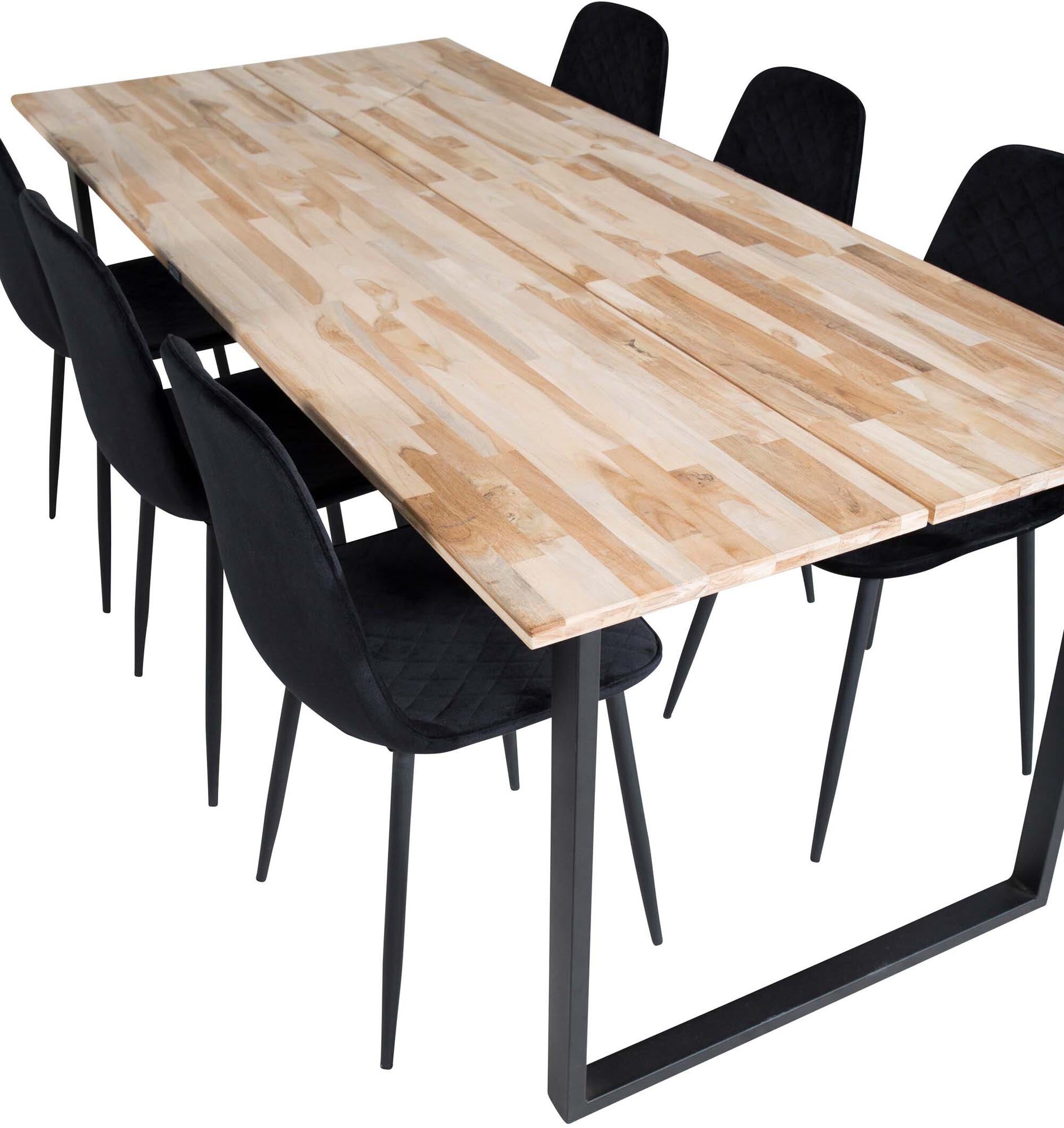 Cirebon Esszimmerset + Polar 200cm/6St. in Schwarz präsentiert im Onlineshop von KAQTU Design AG. Esszimmerset ist von Venture Home