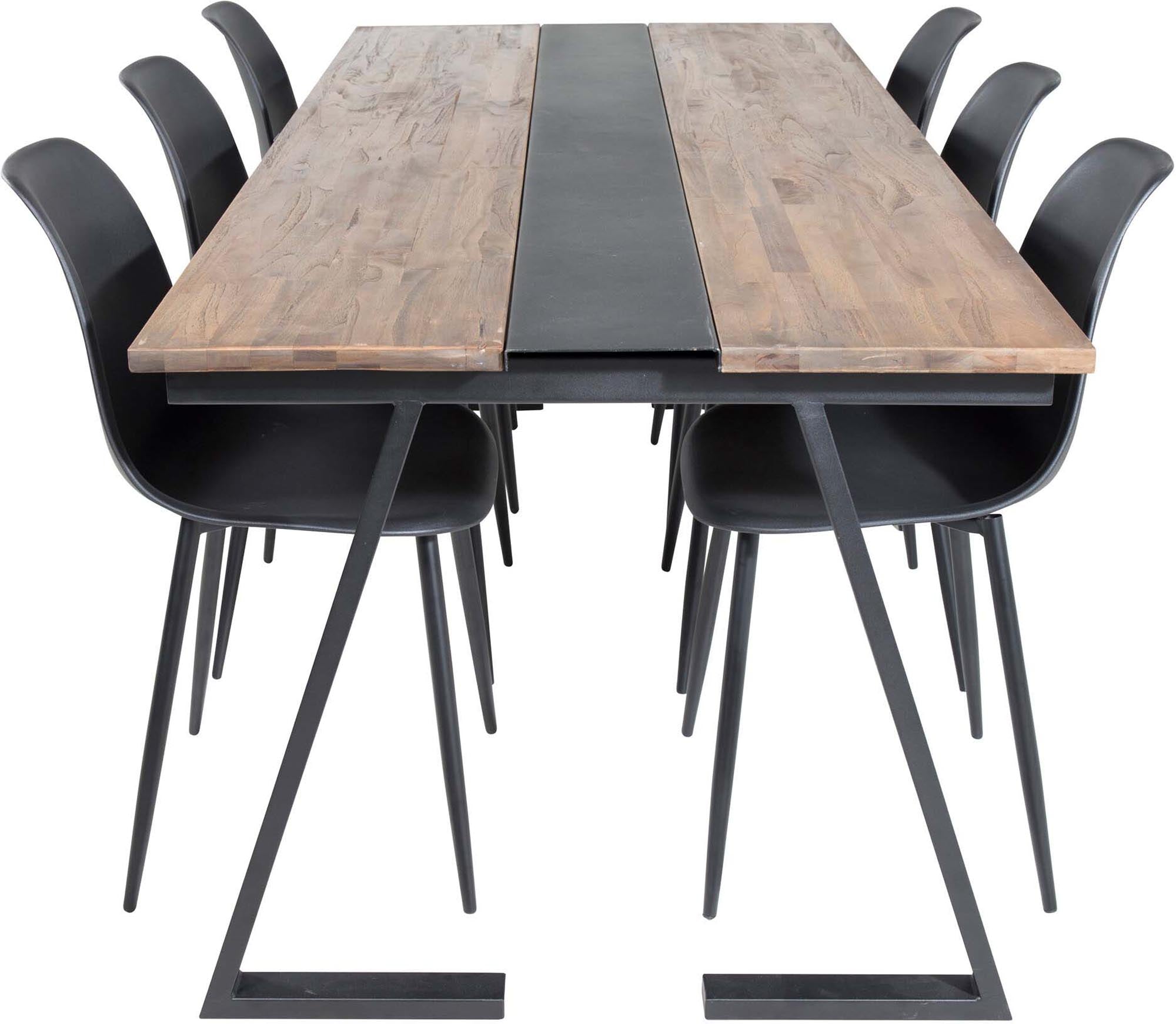 Jakarta Esszimmerset + Polar 200cm/6St. in Schwarz präsentiert im Onlineshop von KAQTU Design AG. Esszimmerset ist von Venture Home