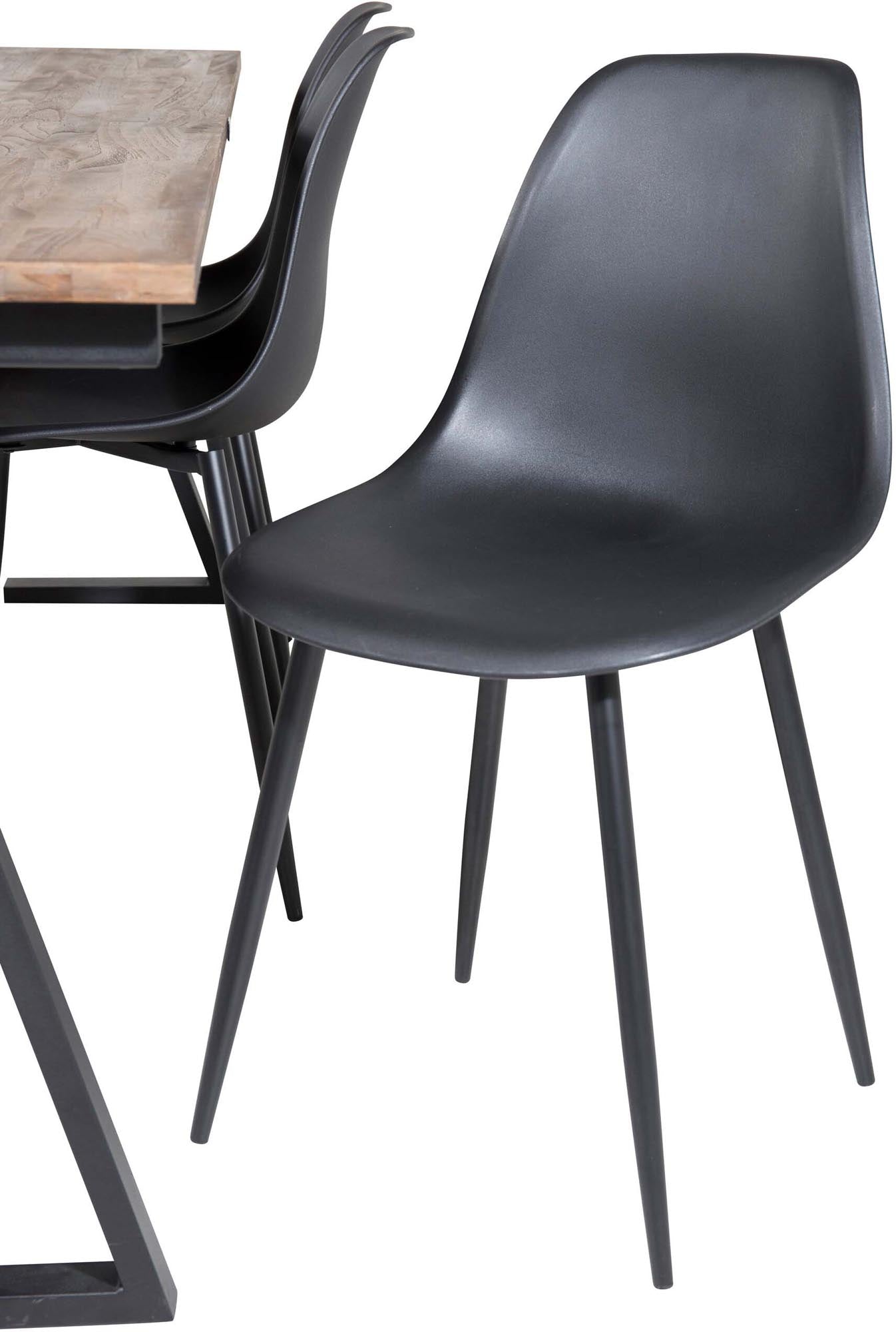 Jakarta Esszimmerset + Polar 200cm/6St. in Schwarz präsentiert im Onlineshop von KAQTU Design AG. Esszimmerset ist von Venture Home