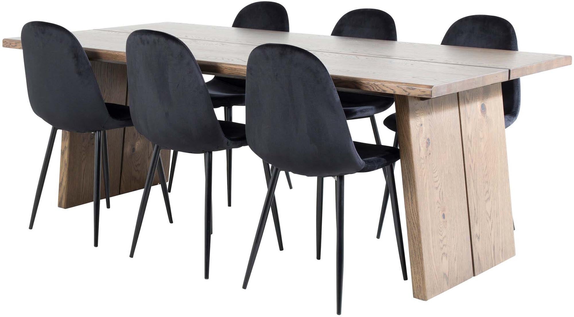 Logger Esszimmerset + Polar 210cm/6St. in Schwarz präsentiert im Onlineshop von KAQTU Design AG. Esszimmerset ist von Venture Home