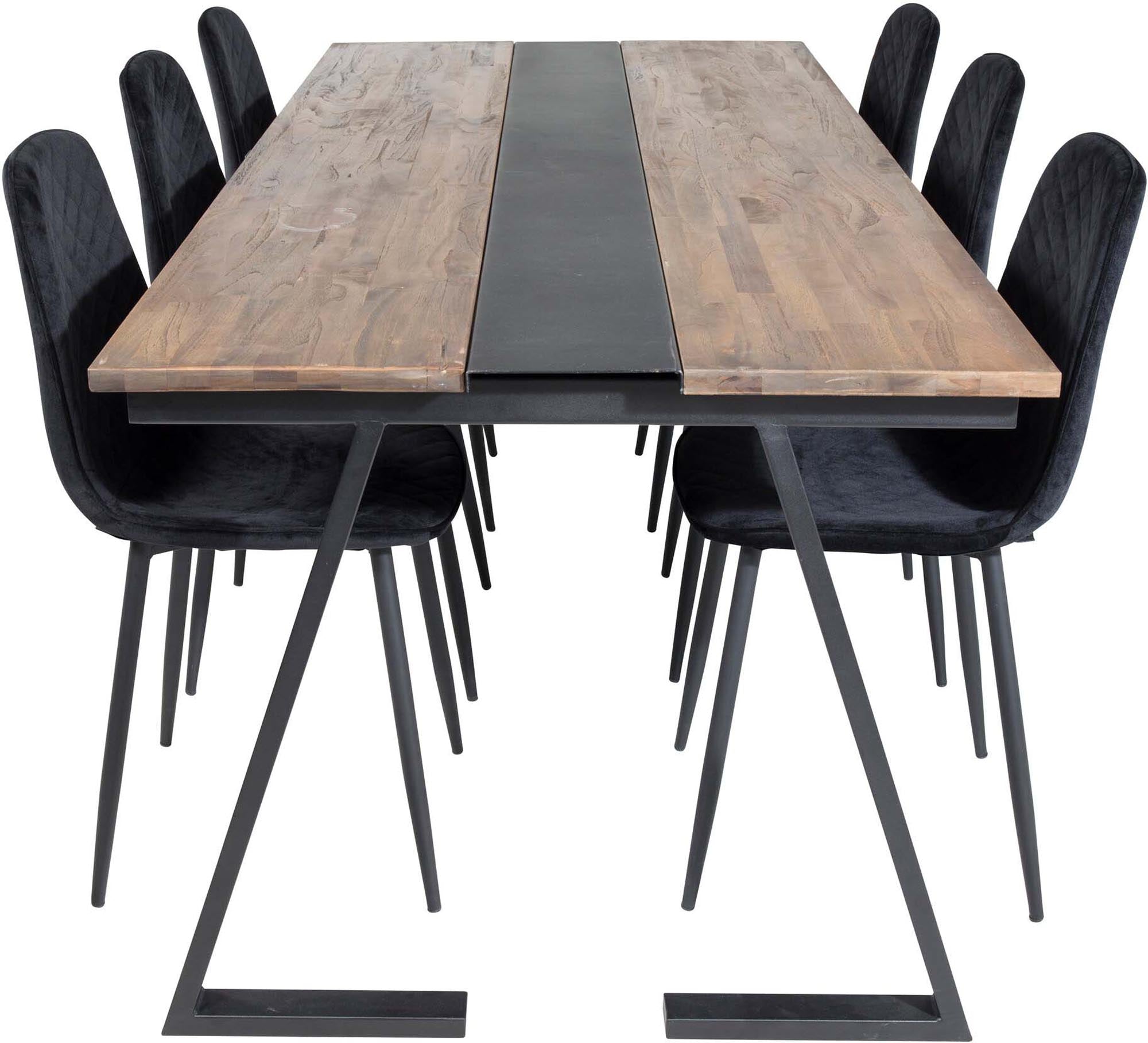 Jakarta Esszimmerset + Polar 200cm/6St. in Schwarz präsentiert im Onlineshop von KAQTU Design AG. Esszimmerset ist von Venture Home
