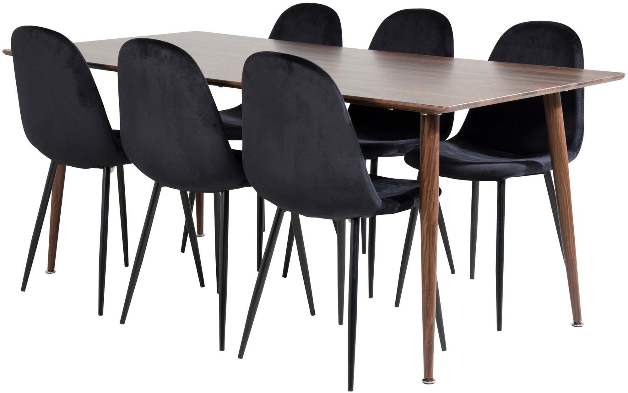 Polar Esszimmerset + Polar 180cm/6St. in Schwarz präsentiert im Onlineshop von KAQTU Design AG. Esszimmerset ist von Venture Home