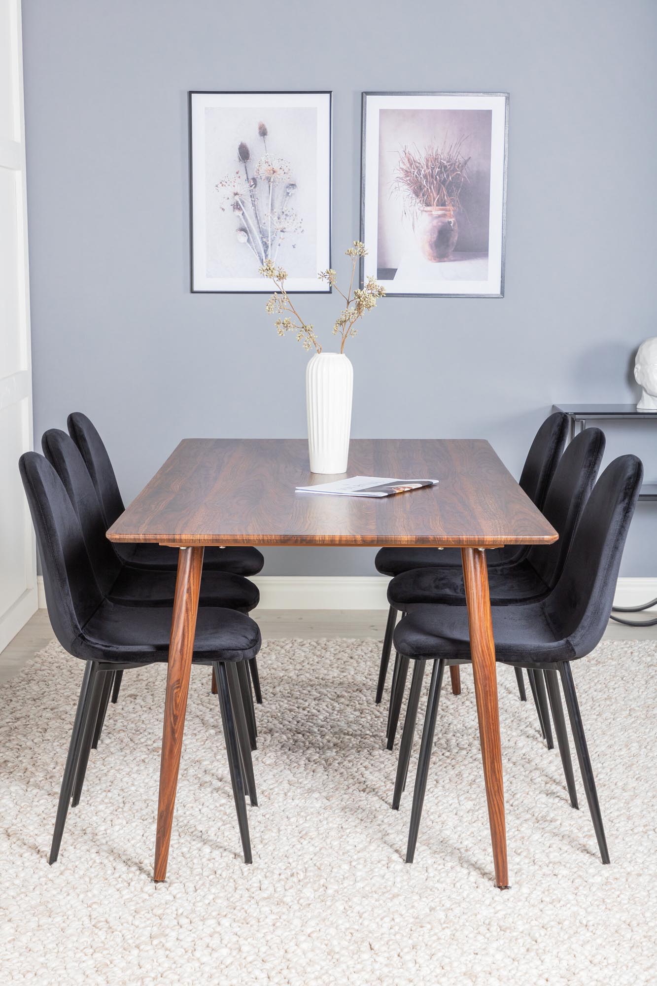 Polar Esszimmerset + Polar 180cm/6St. in Schwarz präsentiert im Onlineshop von KAQTU Design AG. Esszimmerset ist von Venture Home