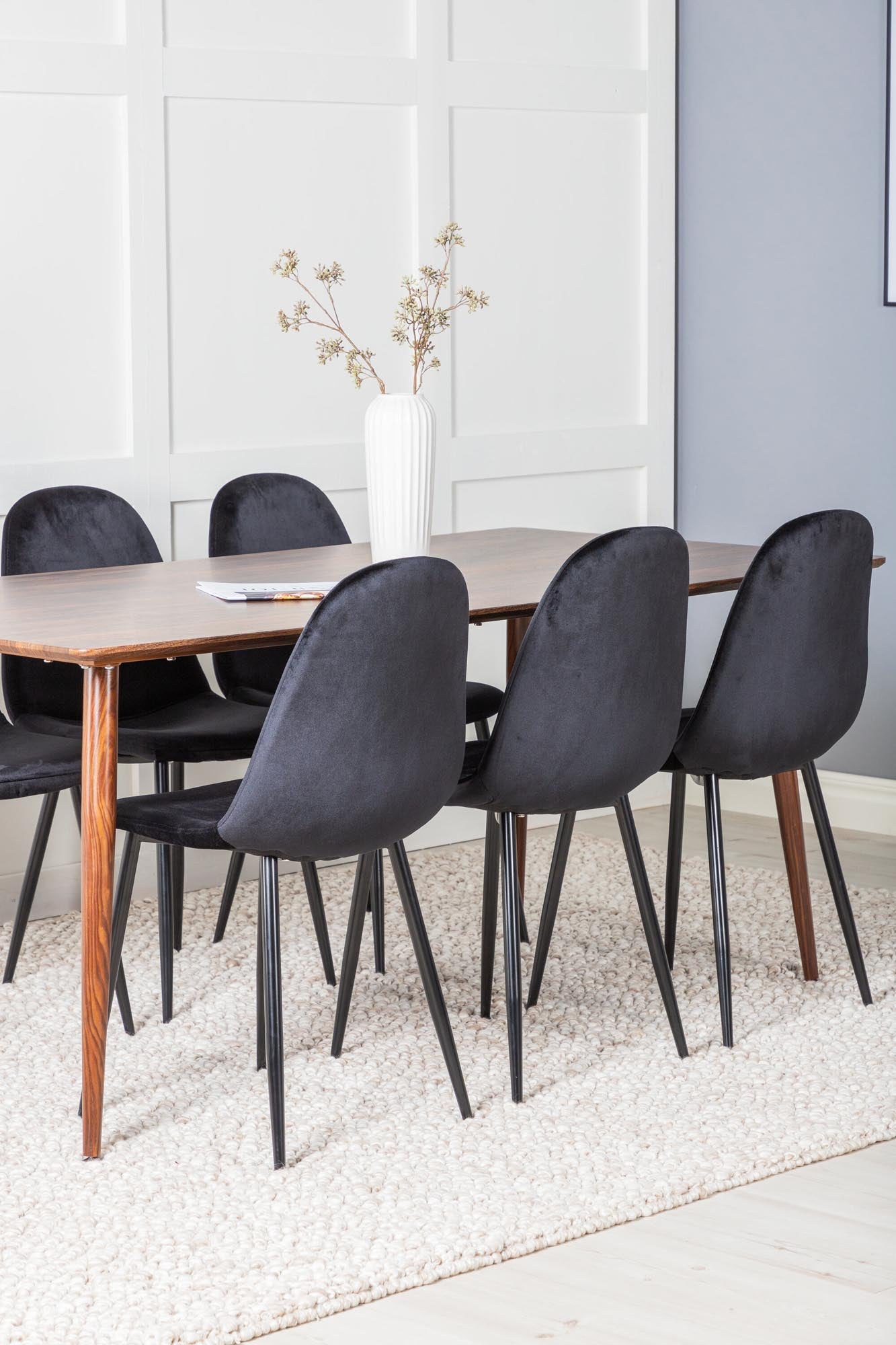 Polar Esszimmerset + Polar 180cm/6St. in Schwarz präsentiert im Onlineshop von KAQTU Design AG. Esszimmerset ist von Venture Home
