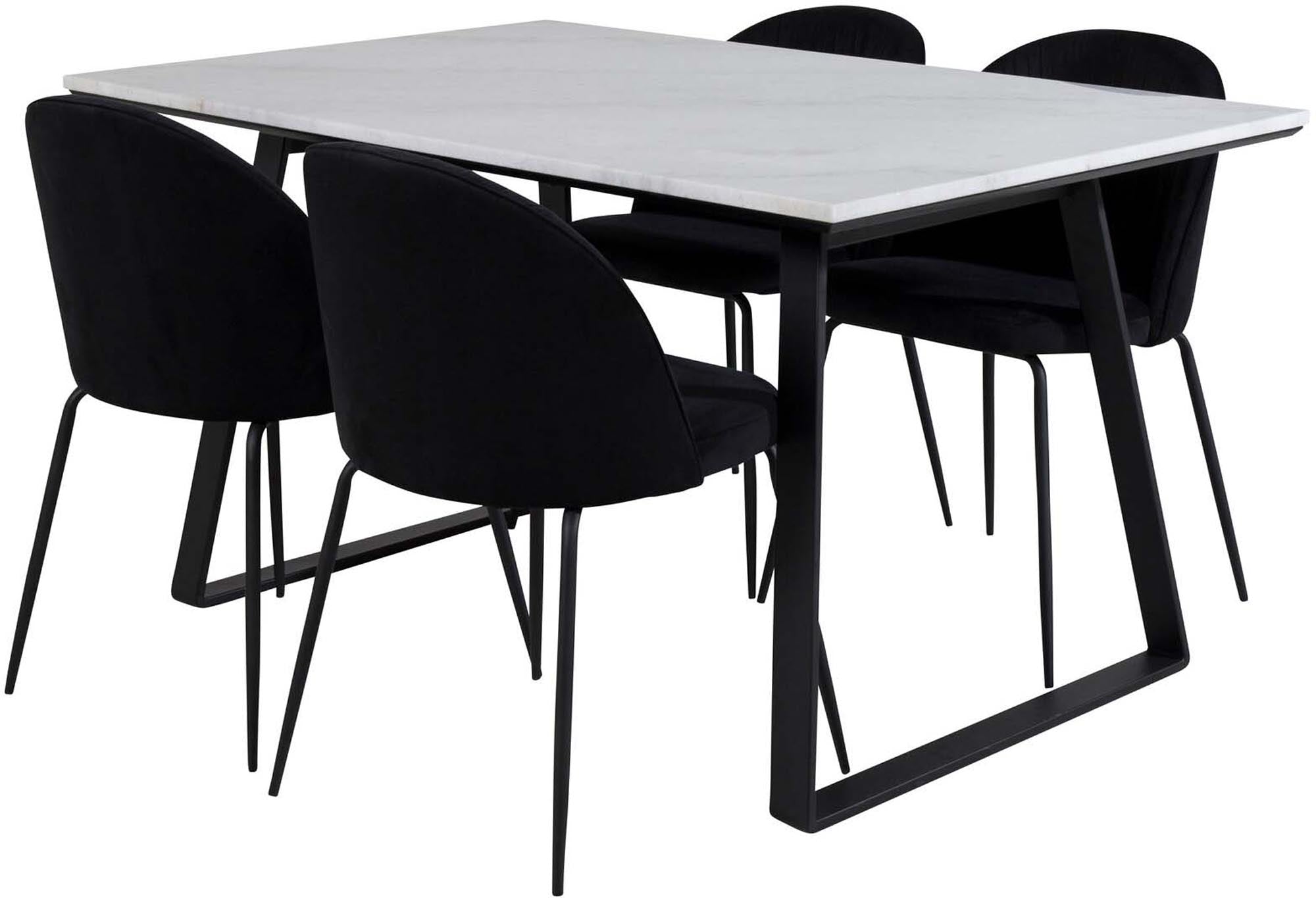 Estelle Esszimmerset + Wrinkles 140cm/4St. in Schwarz präsentiert im Onlineshop von KAQTU Design AG. Esszimmerset ist von Venture Home