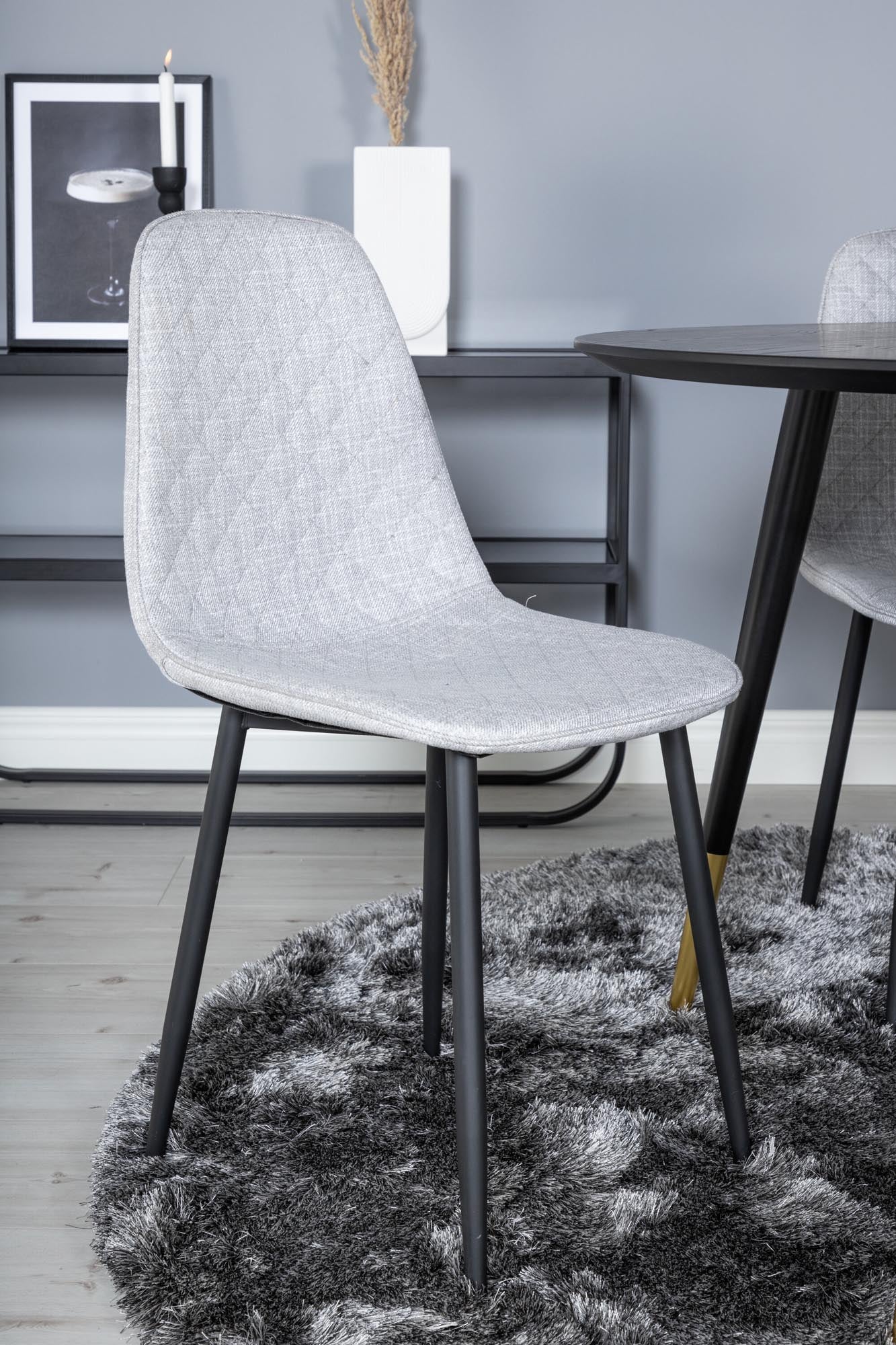 Dipp Esszimmerset + Polar ⌀115cm/4St. in Schwarz / Grau präsentiert im Onlineshop von KAQTU Design AG. Esszimmerset ist von Venture Home