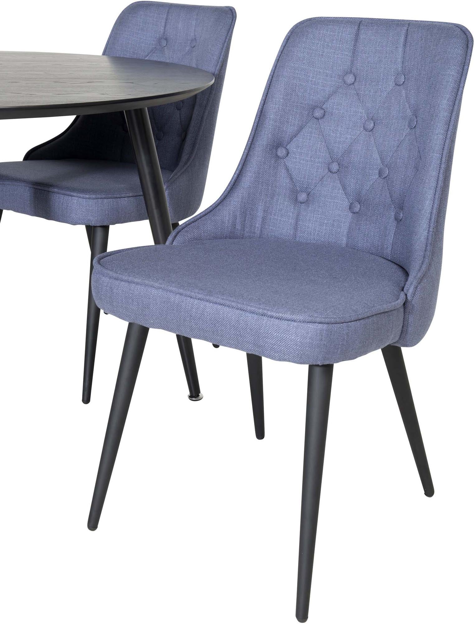 Dipp Esszimmerset + Velvet Deluxe ⌀115cm/4St. in Schwarz Blau präsentiert im Onlineshop von KAQTU Design AG. Esszimmerset ist von Venture Home