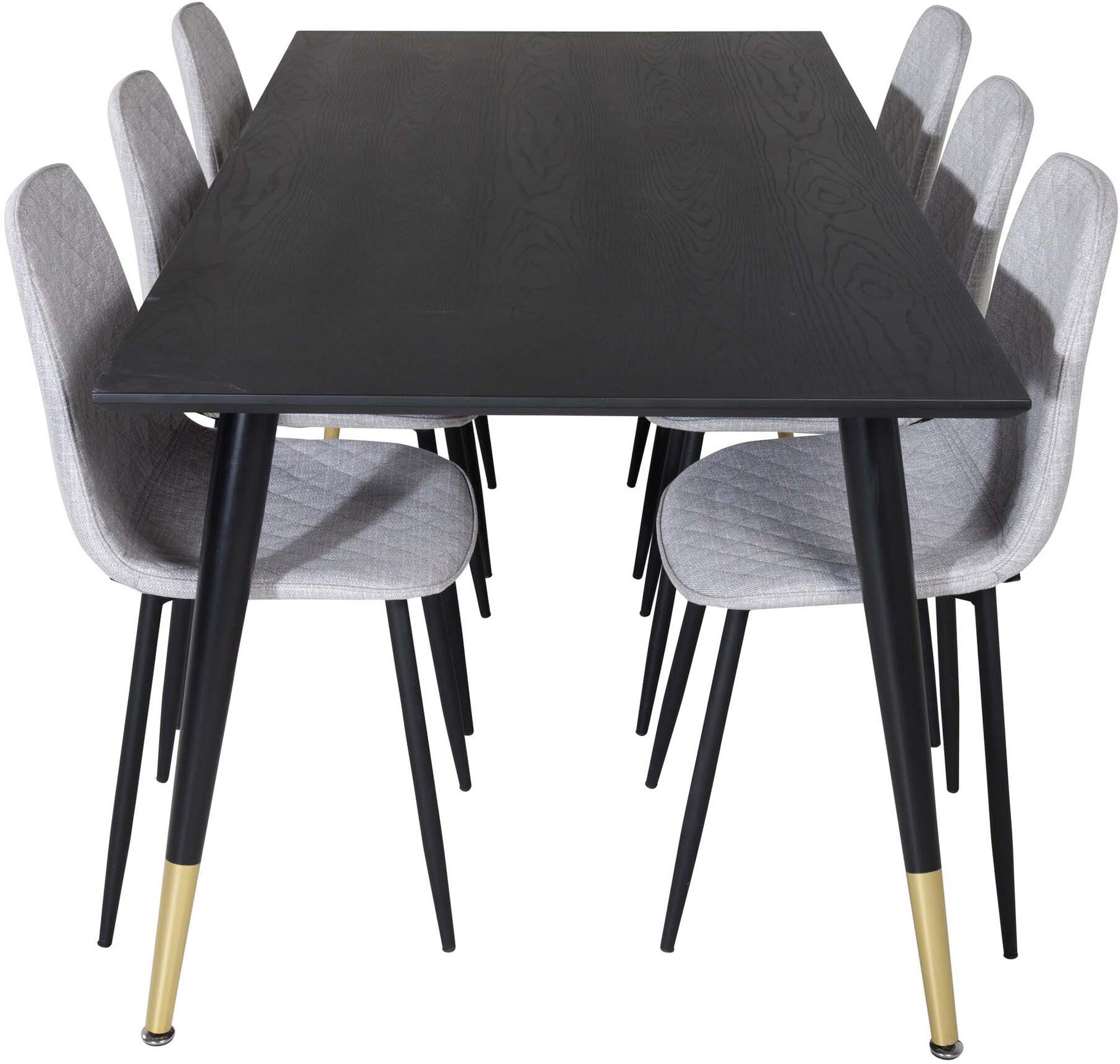 Dipp Esszimmerset + Polar Diamond 180cm/6St. in Schwarz / Grau präsentiert im Onlineshop von KAQTU Design AG. Esszimmerset ist von Venture Home