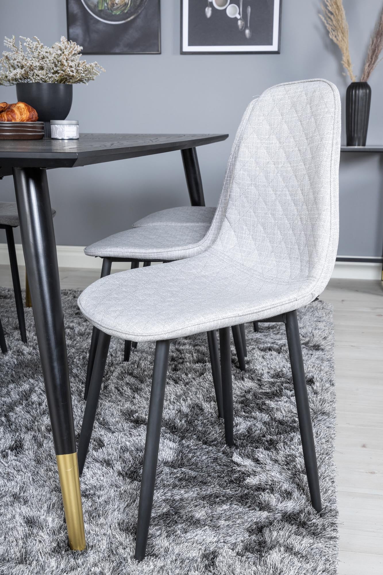Dipp Esszimmerset + Polar Diamond 180cm/6St. in Schwarz / Grau präsentiert im Onlineshop von KAQTU Design AG. Esszimmerset ist von Venture Home