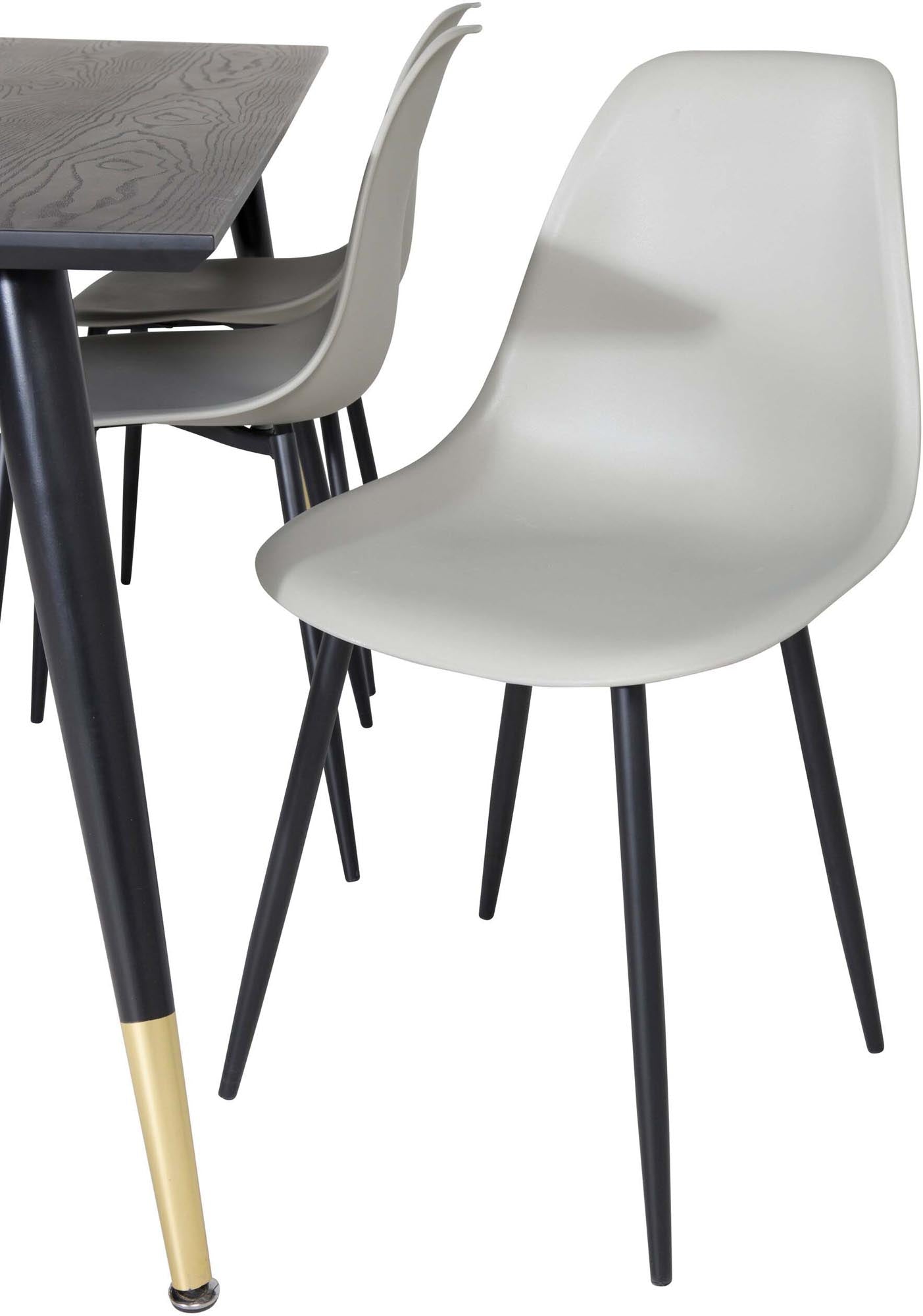 Dipp Esszimmerset + Polar Plastic 180cm/6St. in Schwarzgrau präsentiert im Onlineshop von KAQTU Design AG. Esszimmerset ist von Venture Home