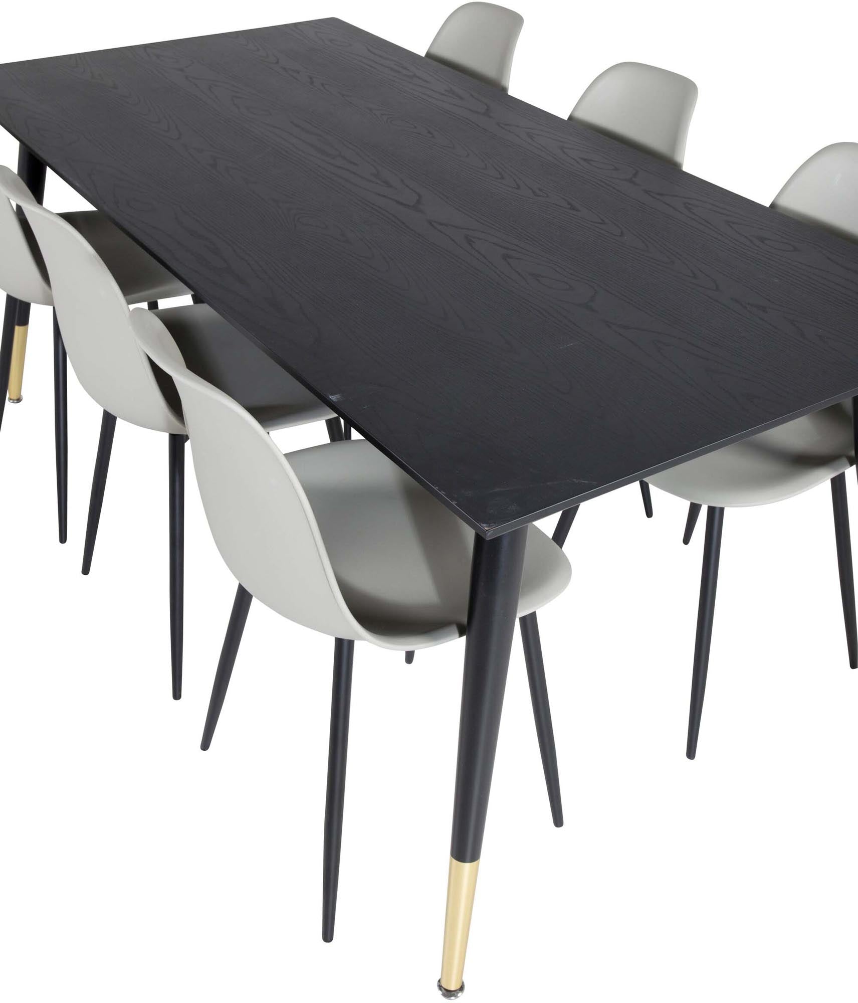 Dipp Esszimmerset + Polar Plastic 180cm/6St. in Schwarzgrau präsentiert im Onlineshop von KAQTU Design AG. Esszimmerset ist von Venture Home