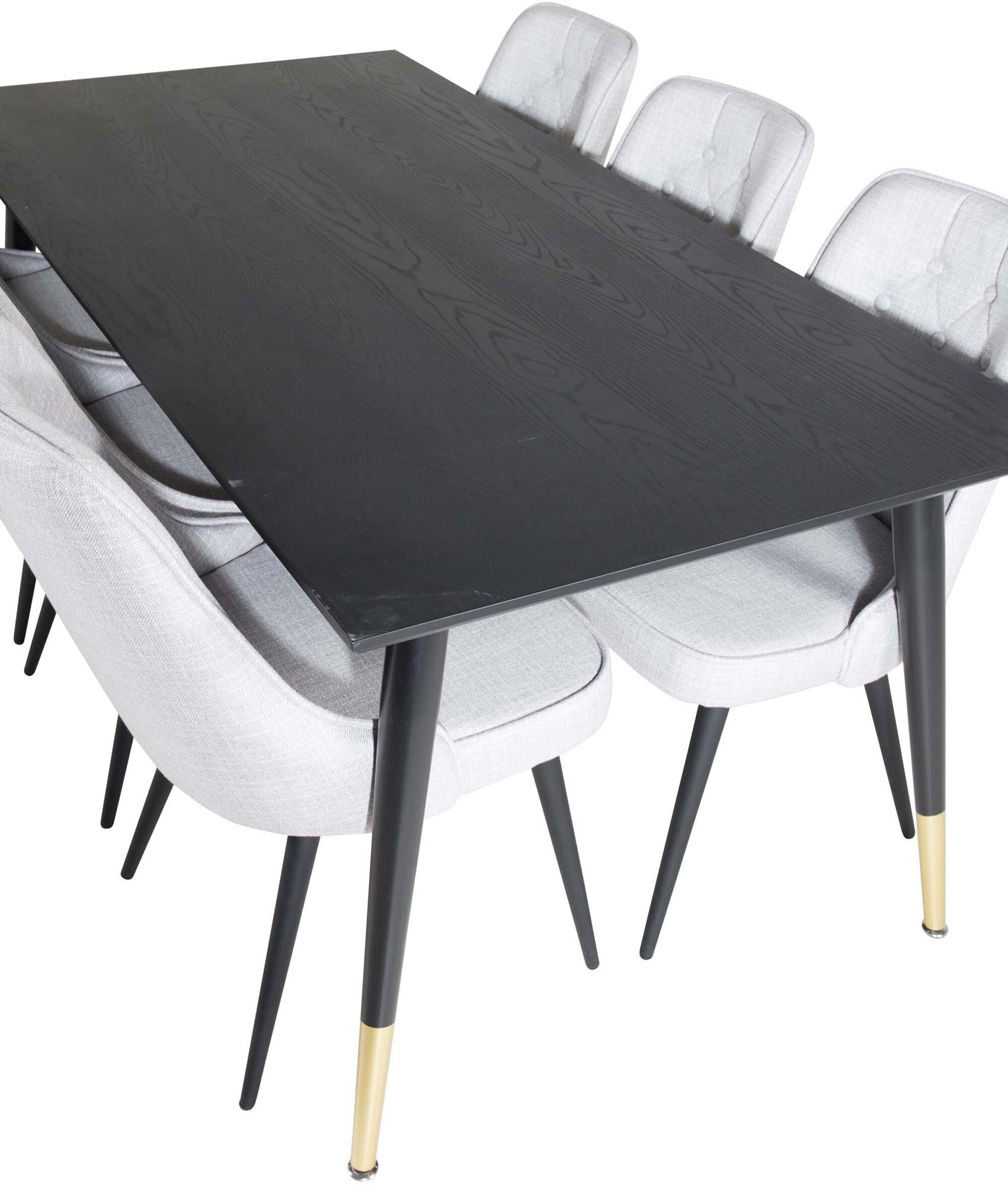 Stilvolles Esszimmerset für 6: Modernes Design mit Samtkomfort.