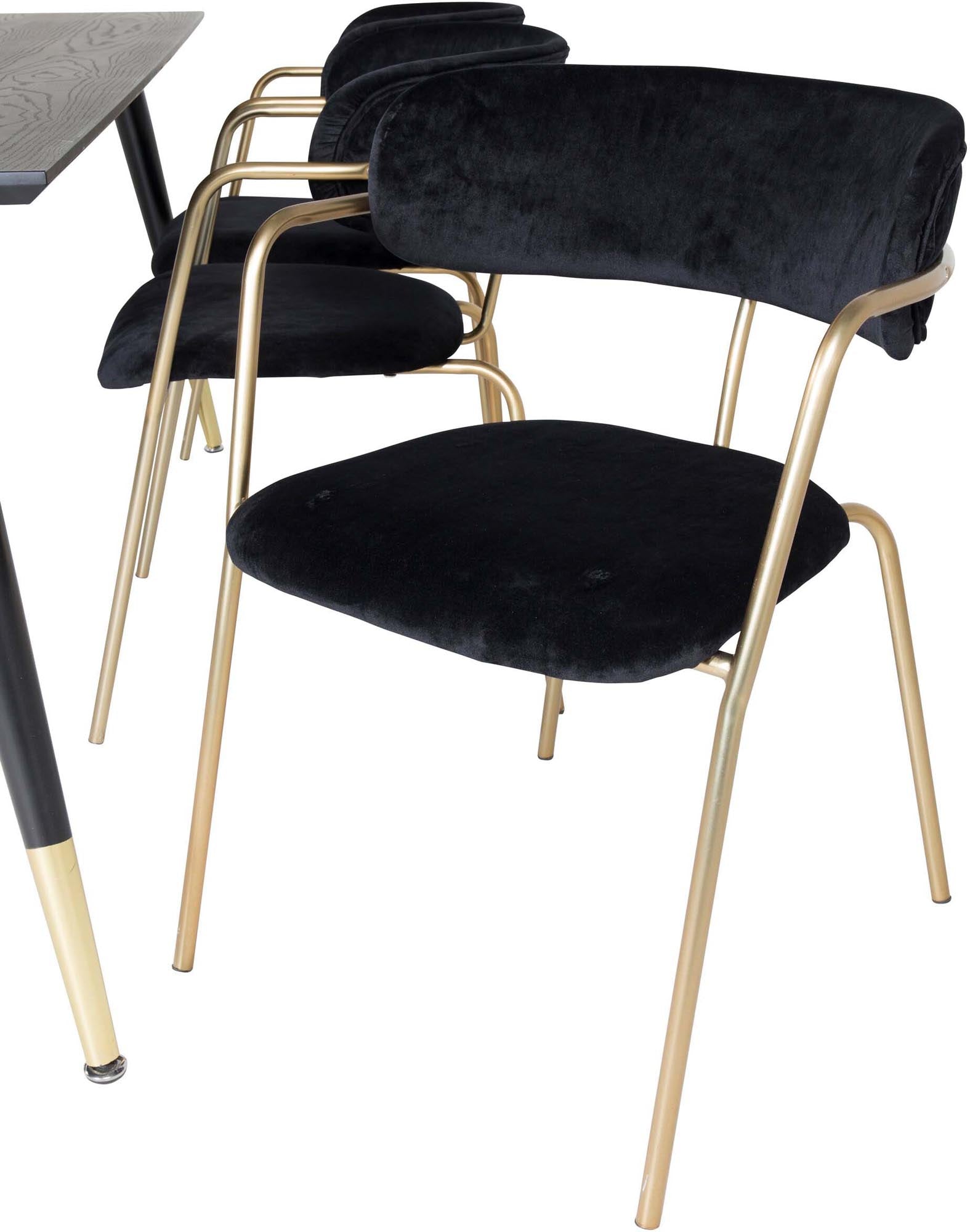Dipp Esszimmerset + Arrow 180cm/6St. in Schwarzgold präsentiert im Onlineshop von KAQTU Design AG. Esszimmerset ist von Venture Home