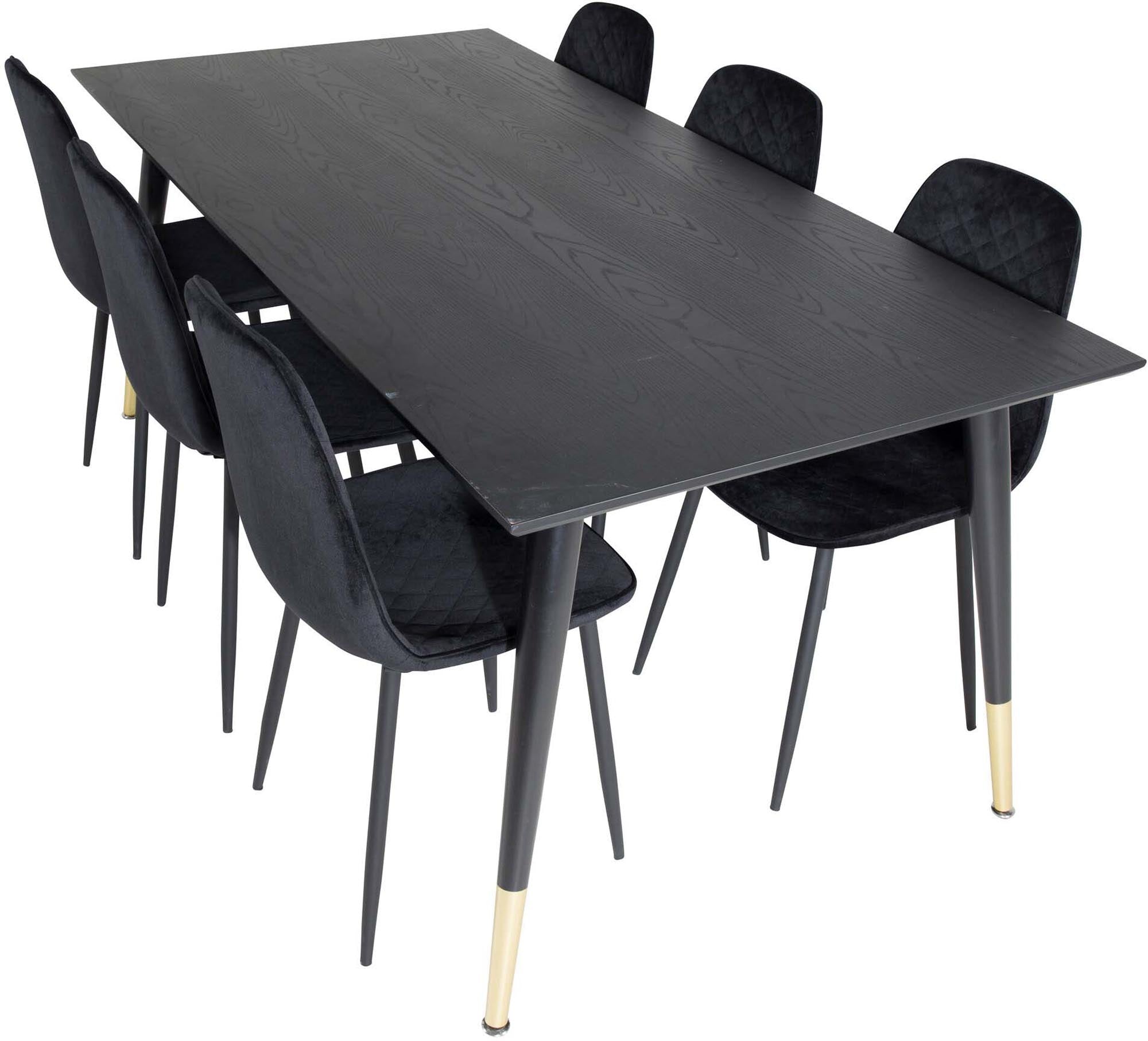 Dipp Esszimmerset + Polar Diamond 180cm/6St. in Schwarz präsentiert im Onlineshop von KAQTU Design AG. Esszimmerset ist von Venture Home