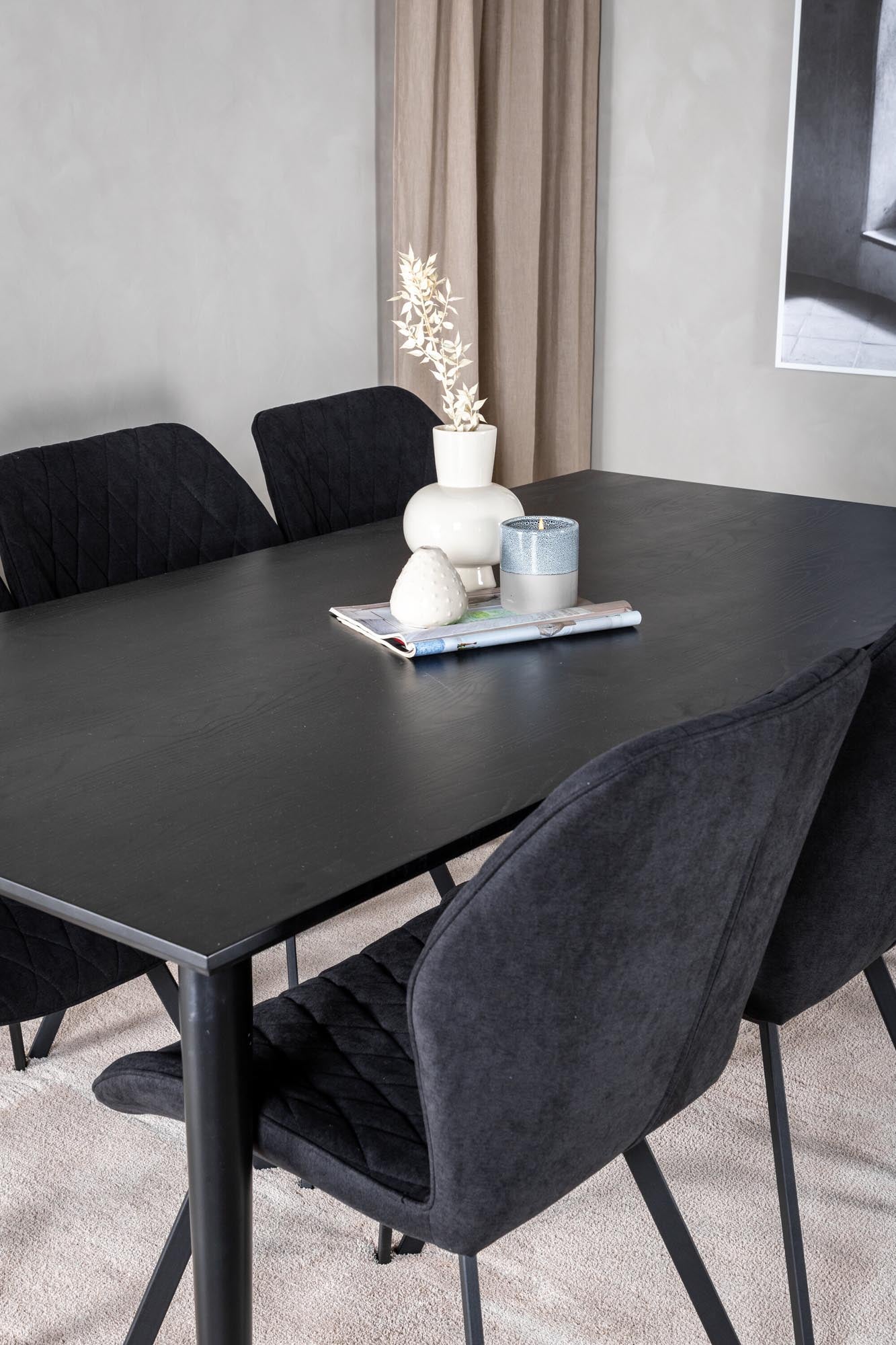 Dipp Esszimmerset + Gemma 180cm/6St. in Schwarz / Schwarz präsentiert im Onlineshop von KAQTU Design AG. Esszimmerset ist von Venture Home