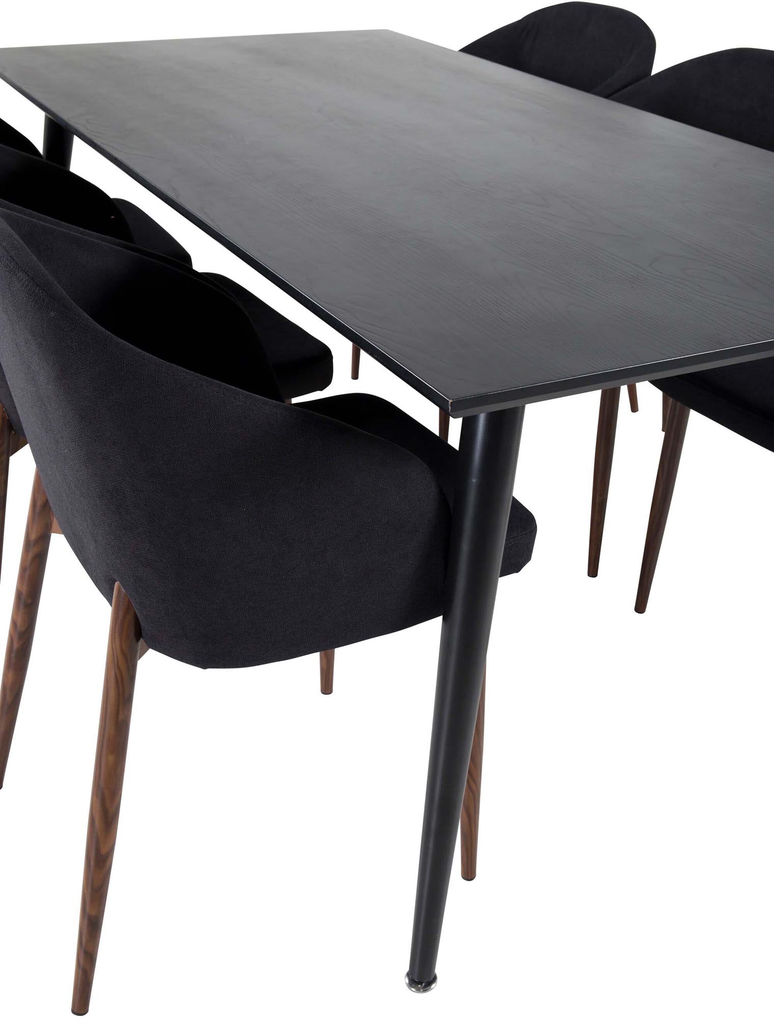 Dipp Esszimmerset + Arch 180cm/6St. in Schwarz, Natur präsentiert im Onlineshop von KAQTU Design AG. Esszimmerset ist von Venture Home