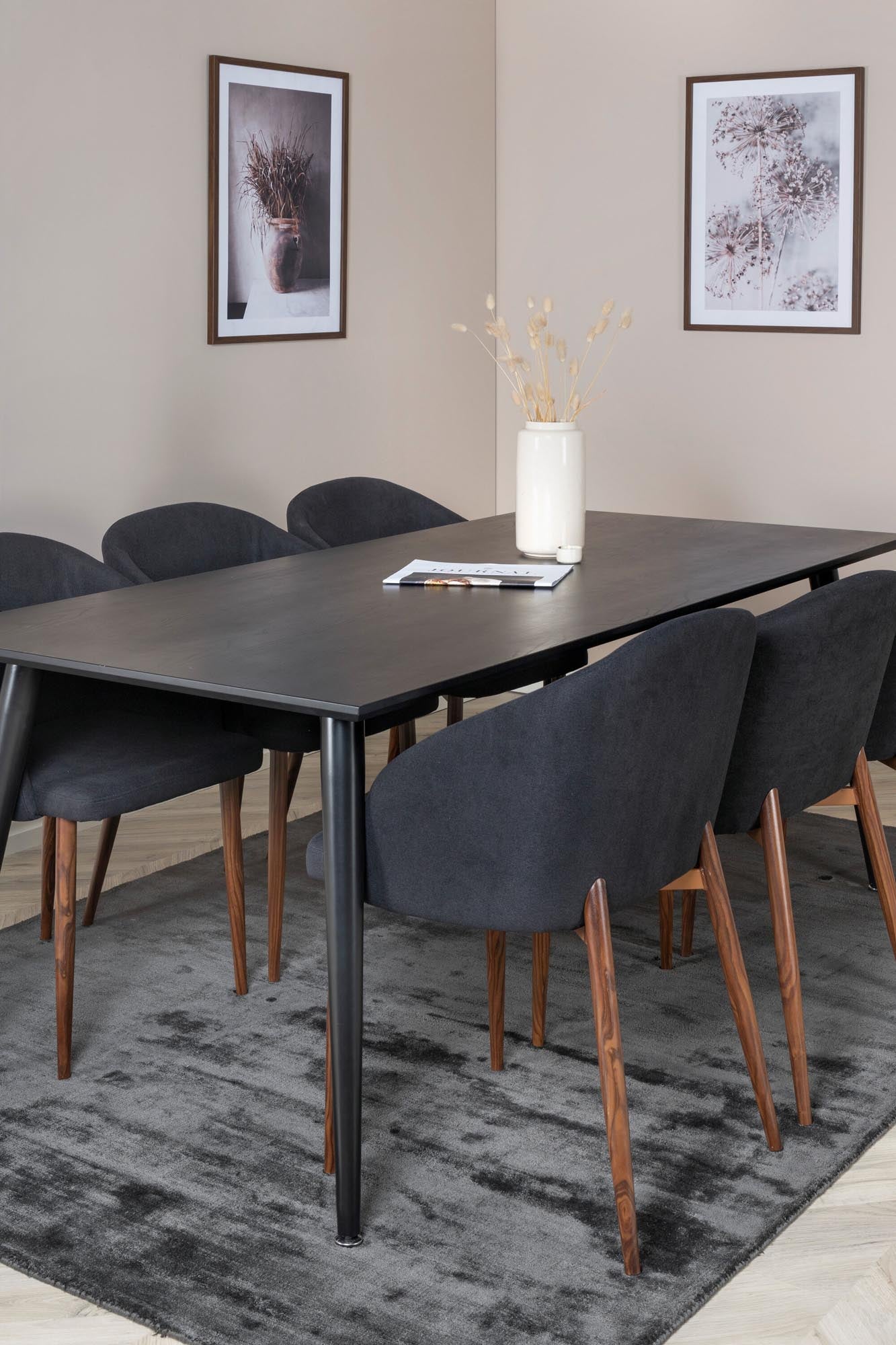 Dipp Esszimmerset + Arch 180cm/6St. in Schwarz, Natur präsentiert im Onlineshop von KAQTU Design AG. Esszimmerset ist von Venture Home