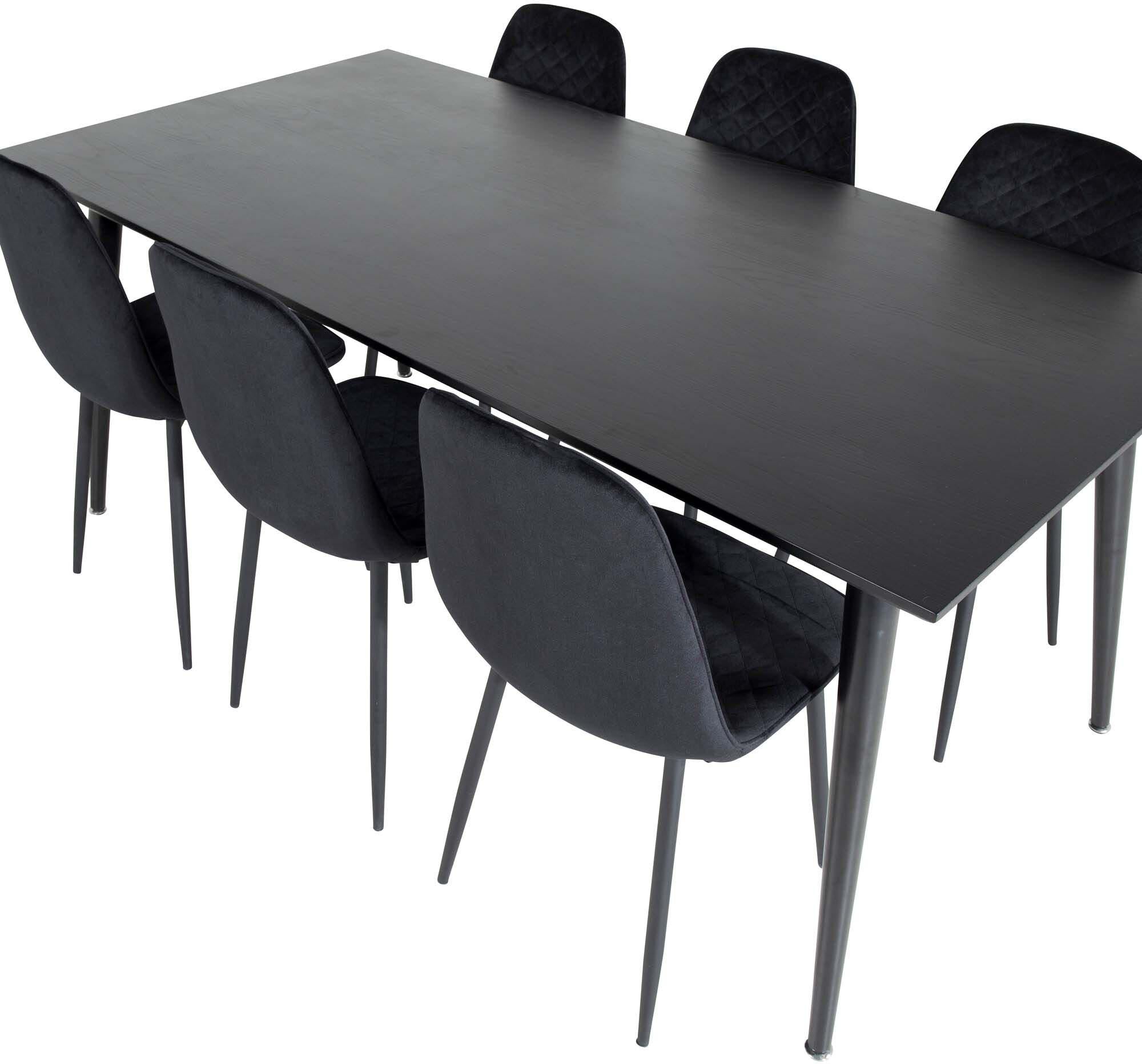 Dipp Esszimmerset + Polar Diamond 180cm/6St. in Schwarz / Schwarz präsentiert im Onlineshop von KAQTU Design AG. Esszimmerset ist von Venture Home