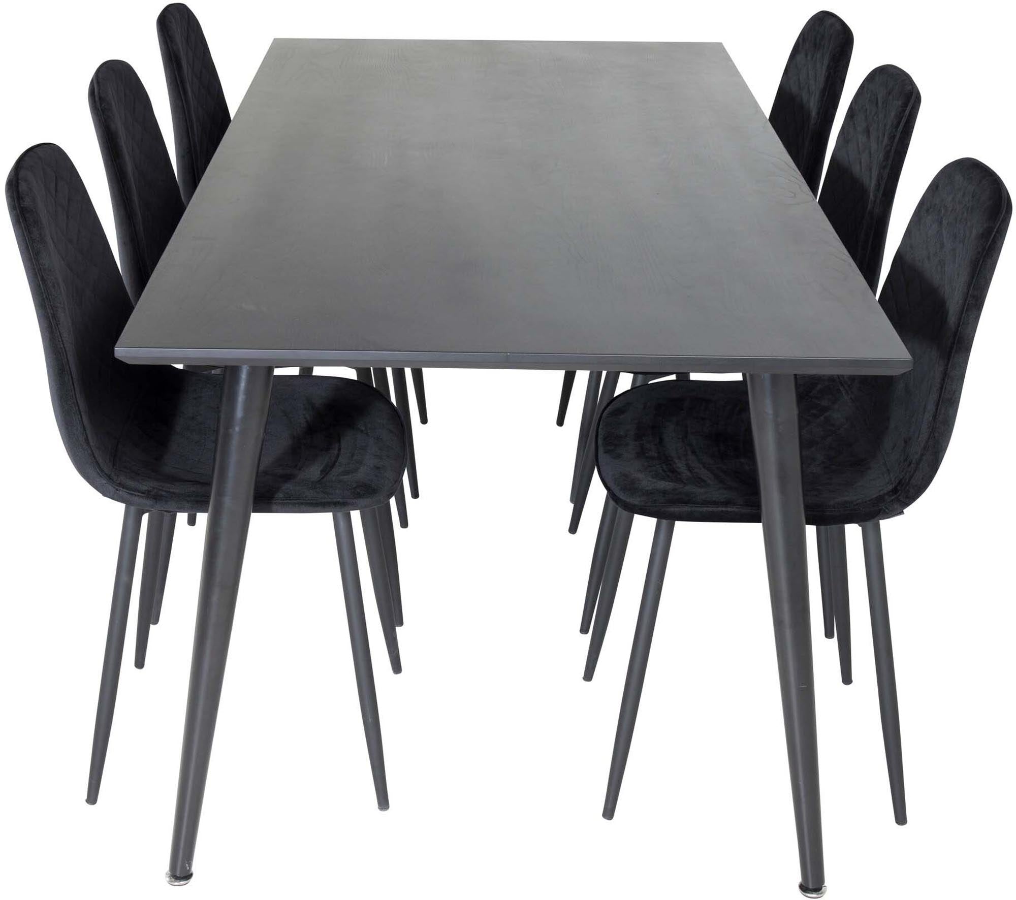 Dipp Esszimmerset + Polar Diamond 180cm/6St. in Schwarz / Schwarz präsentiert im Onlineshop von KAQTU Design AG. Esszimmerset ist von Venture Home