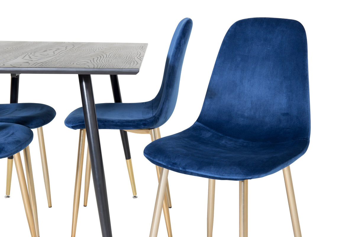 Dipp Esszimmerset + Polar 120cm/4St. in Blau, Gold präsentiert im Onlineshop von KAQTU Design AG. Esszimmerset ist von Venture Home