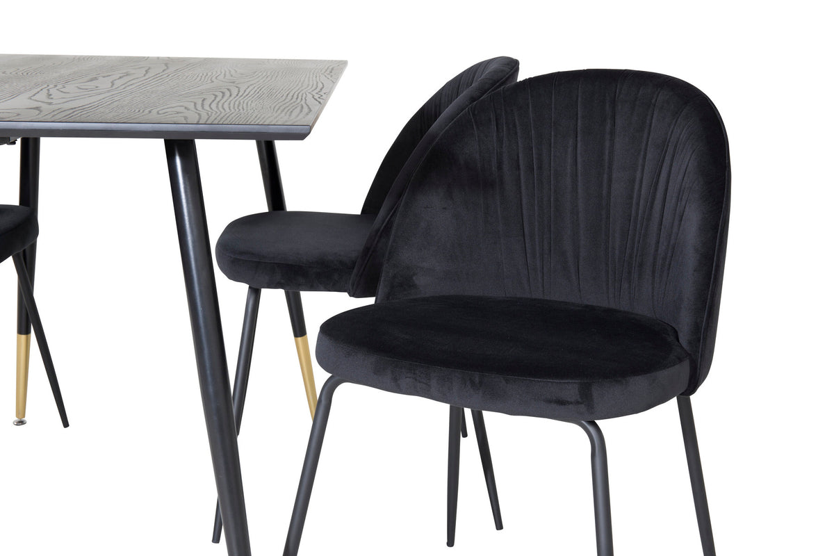 Dipp Esszimmerset + Wrinkles 120cm/4St. in Schwarz präsentiert im Onlineshop von KAQTU Design AG. Esszimmerset ist von Venture Home
