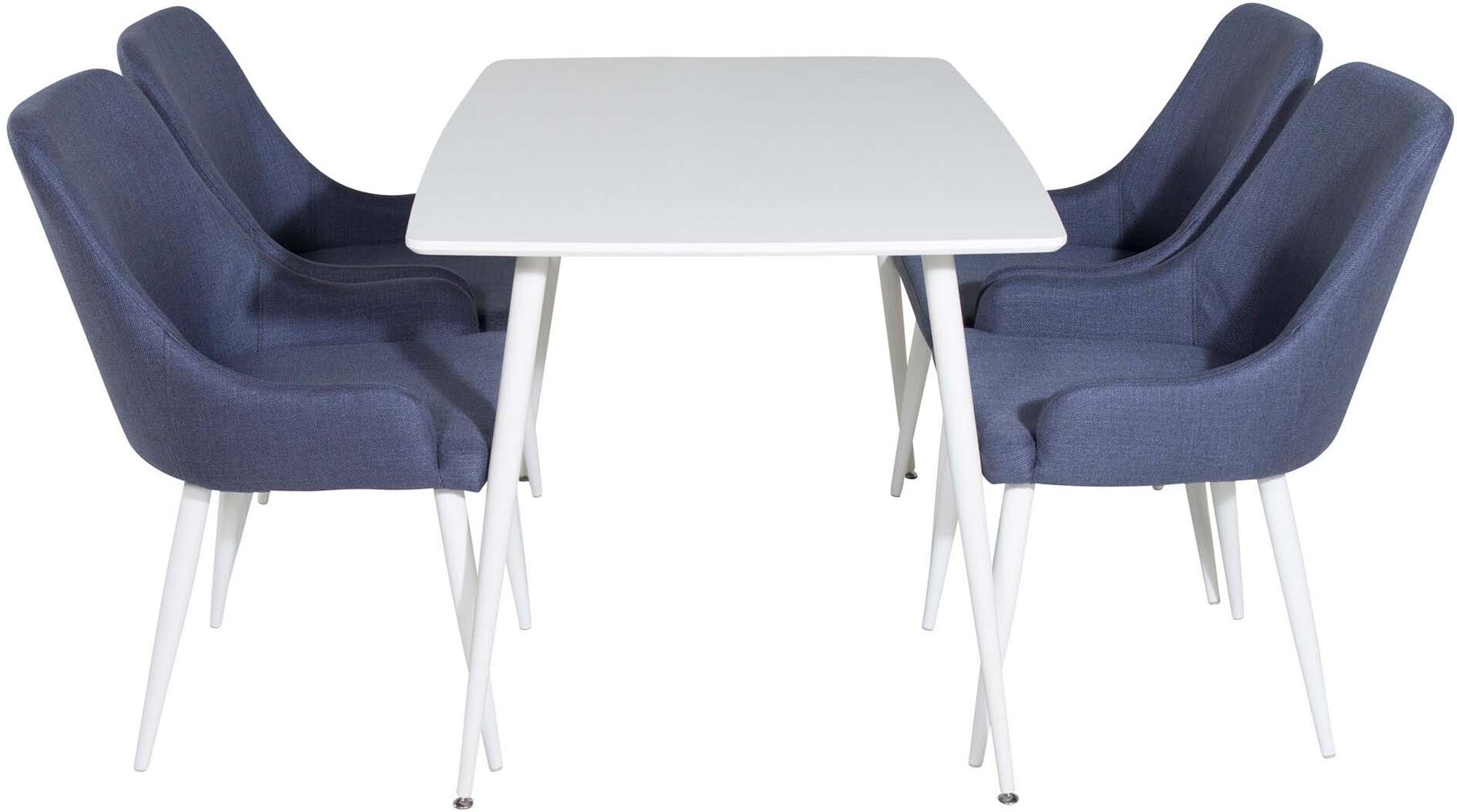 Polar Esszimmerset + Plaza 120cm/4St. in Blau Weiss präsentiert im Onlineshop von KAQTU Design AG. Esszimmerset ist von Venture Home
